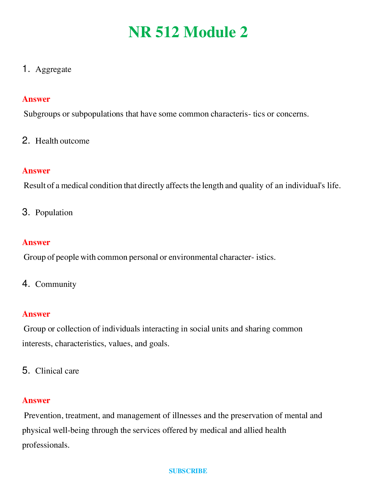 NR 512 Module 2    Questions and Answers (Verified Answers)