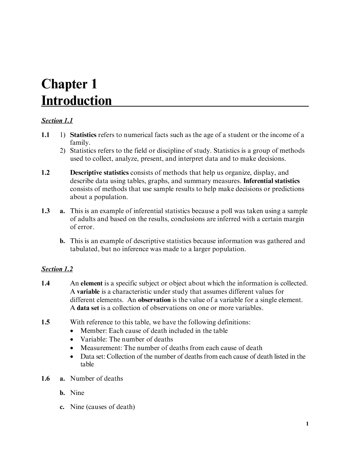 Preview image of Solution Manual For Introductory Statistics, 10th Edition by Prem S. Mann Chapter 1-15 document
