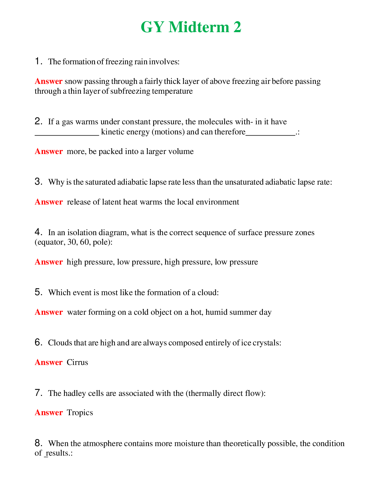   GY Midterm 2 | Actual Questions and Verified Answers ( Included ) 100% Correct