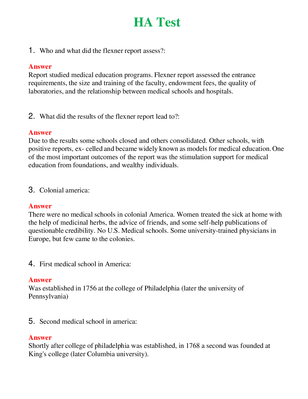 HA Test   Questions With Complete Grade A+ Answers