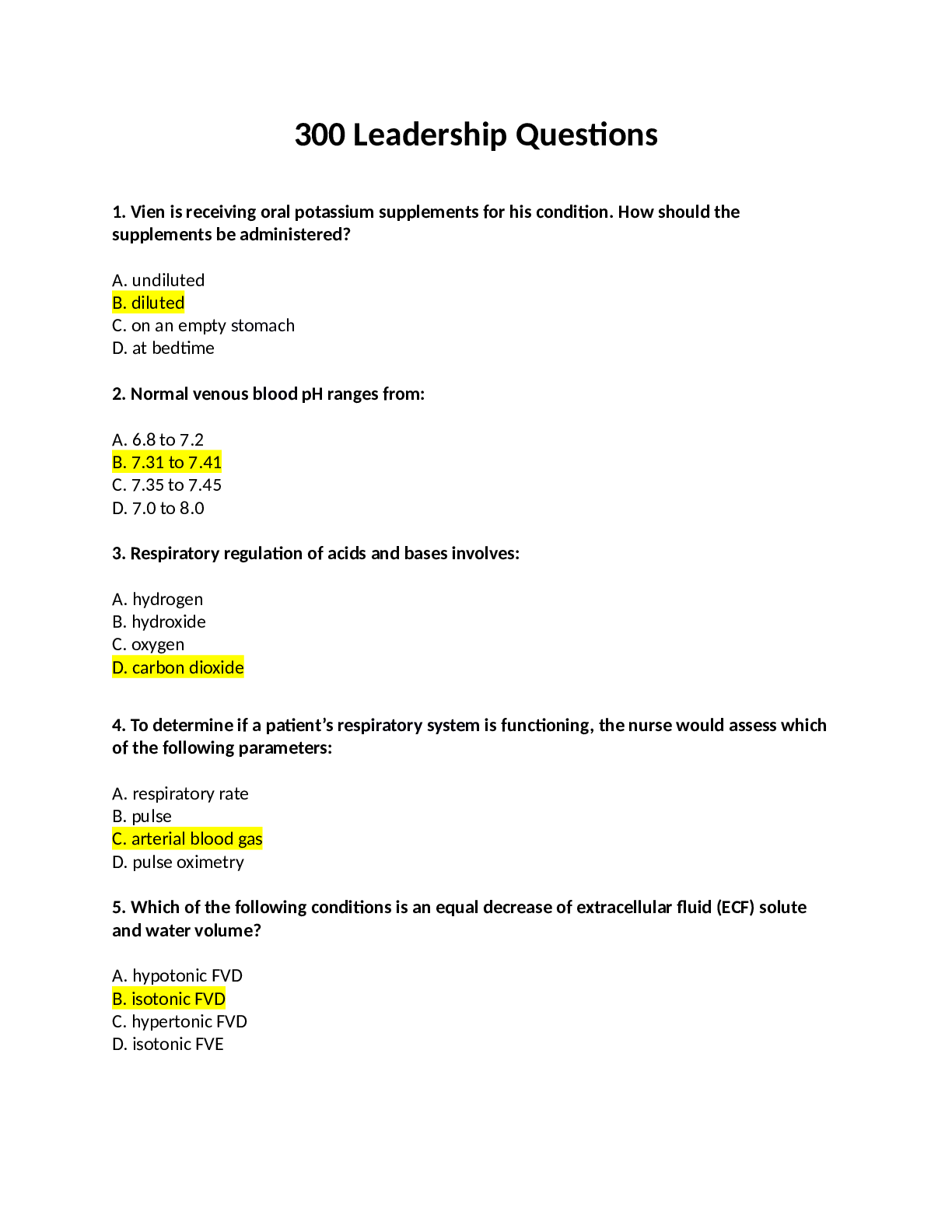 Preview image for 300 Leadership Questions