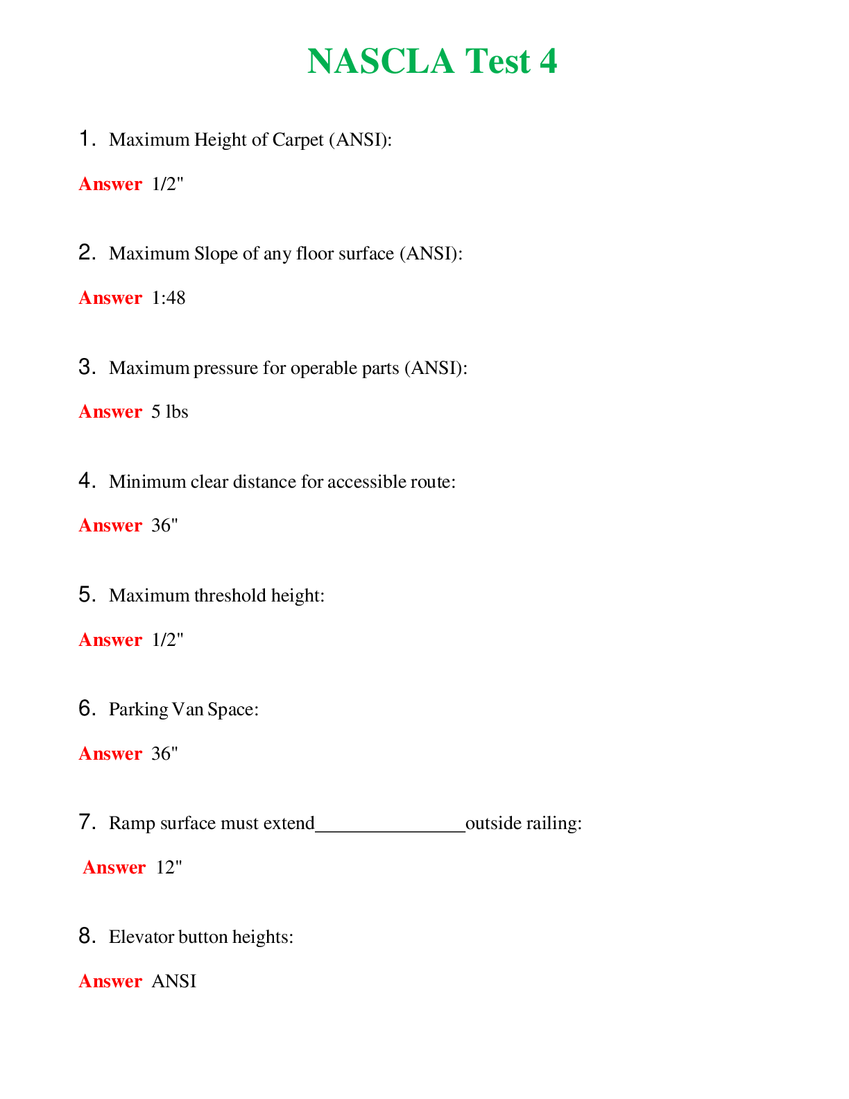   NASCLA Test 4 | Actual Questions and Verified Answers ( Included ) 100% Correct