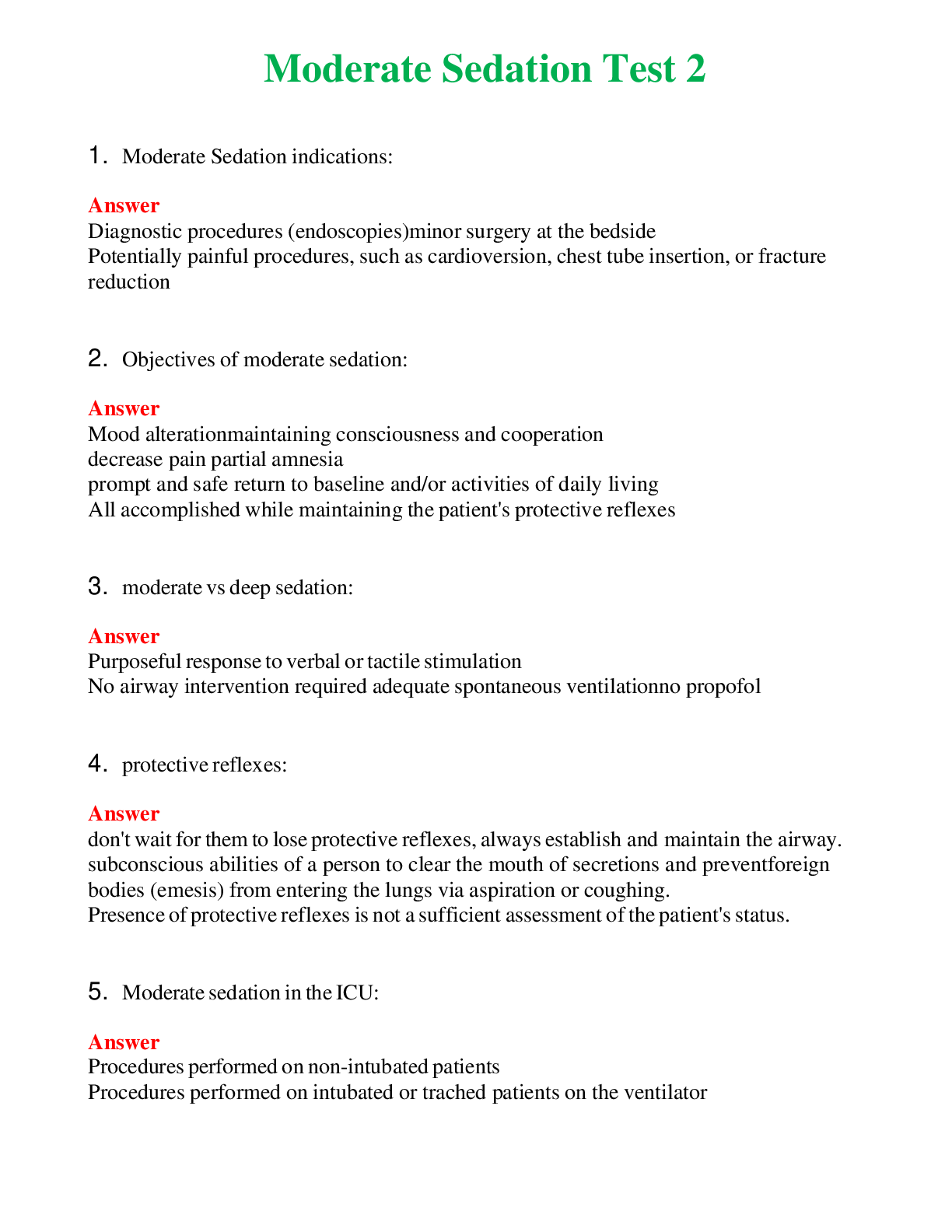 Moderate Sedation Test 2   Questions With Complete Grade A+ Answers