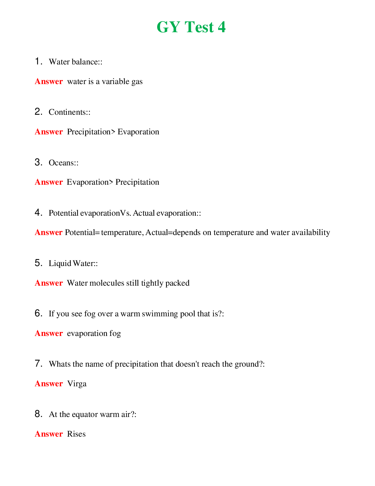   GY Test 4 | Actual Questions and Verified Answers ( Included ) 100% Correct