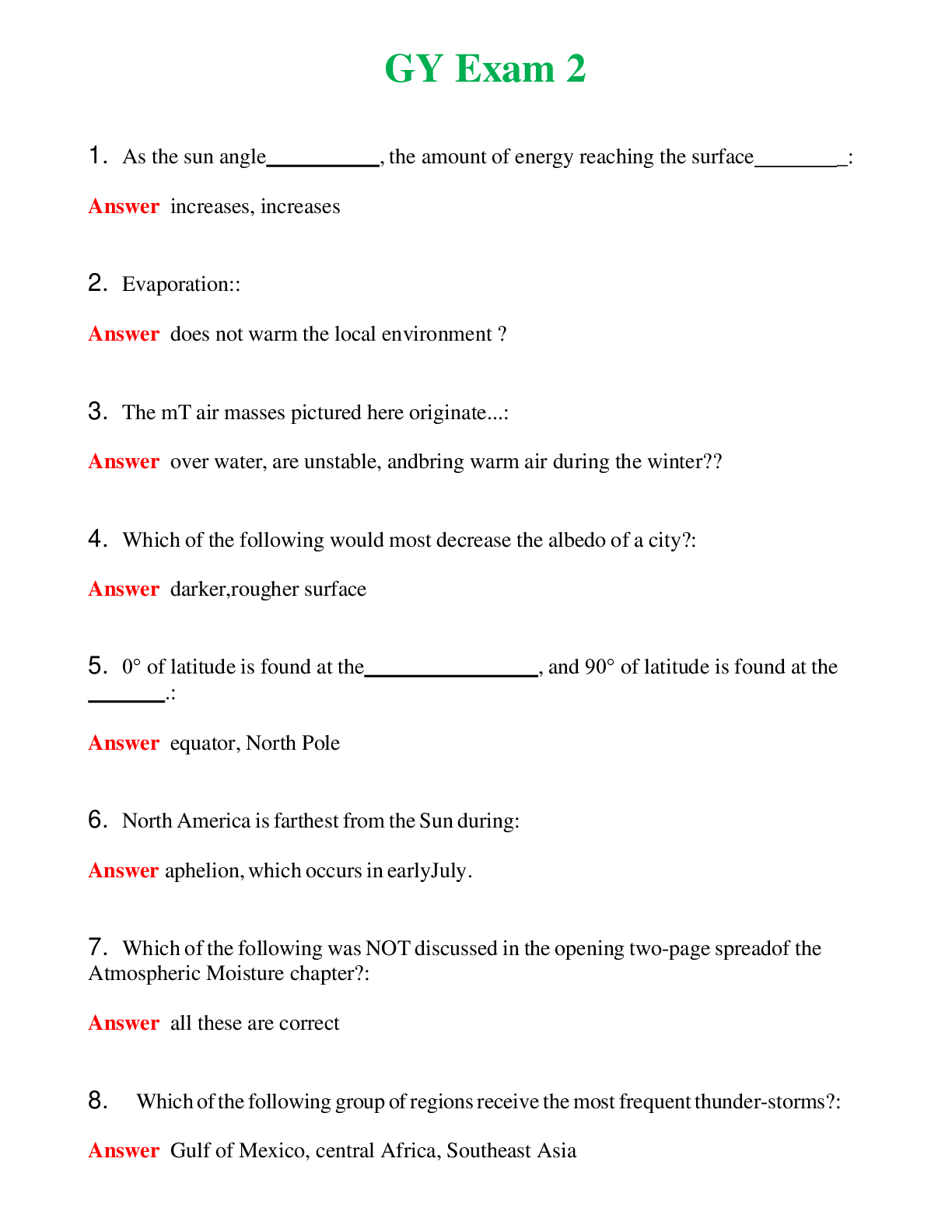   GY Exam 2 | Actual Questions and Verified Answers ( Included ) 100% Correct