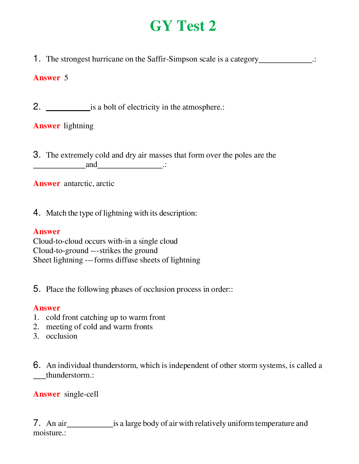   GY Test 2 | Actual Questions and Verified Answers ( Included ) 100% Correct