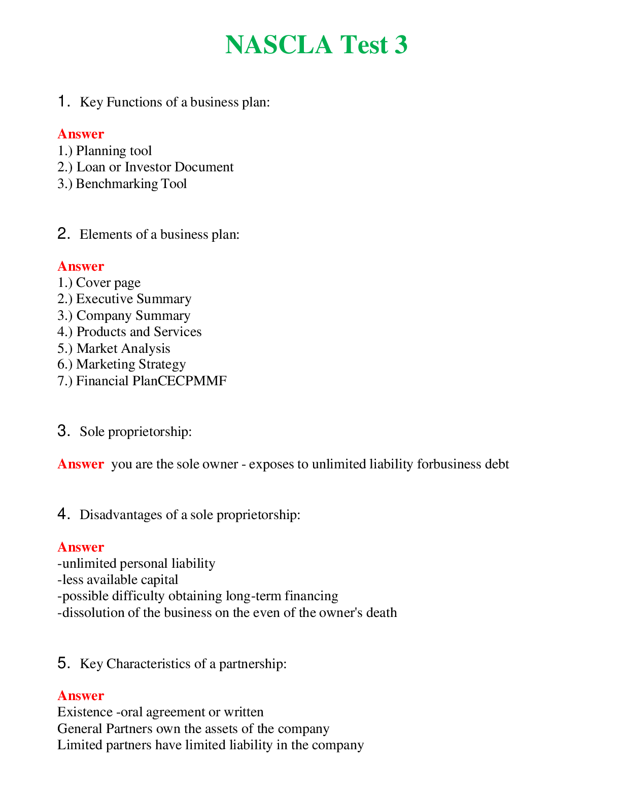   NASCLA Test 3 | Actual Questions and Verified Answers ( Included ) 100% Correct