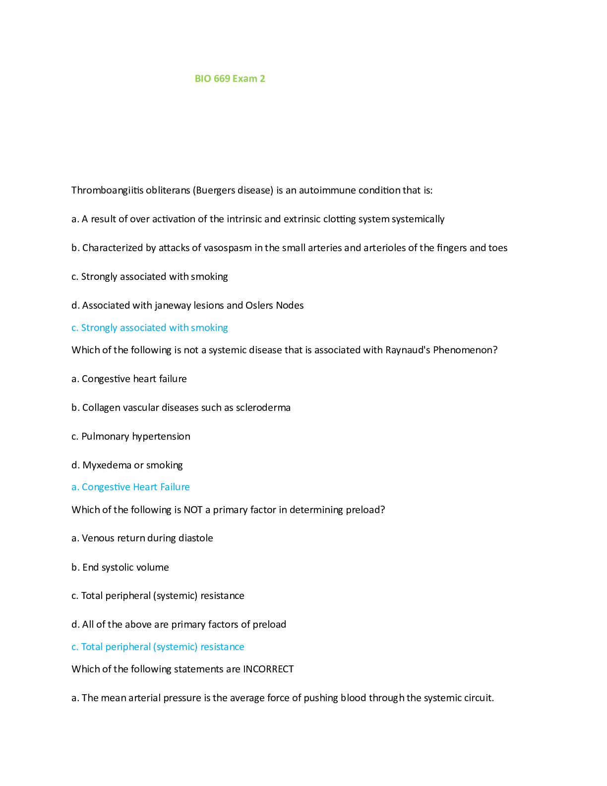 Preview of BIO 669 Exam 2 questions and answers complete solution rated A+ 2024/2025