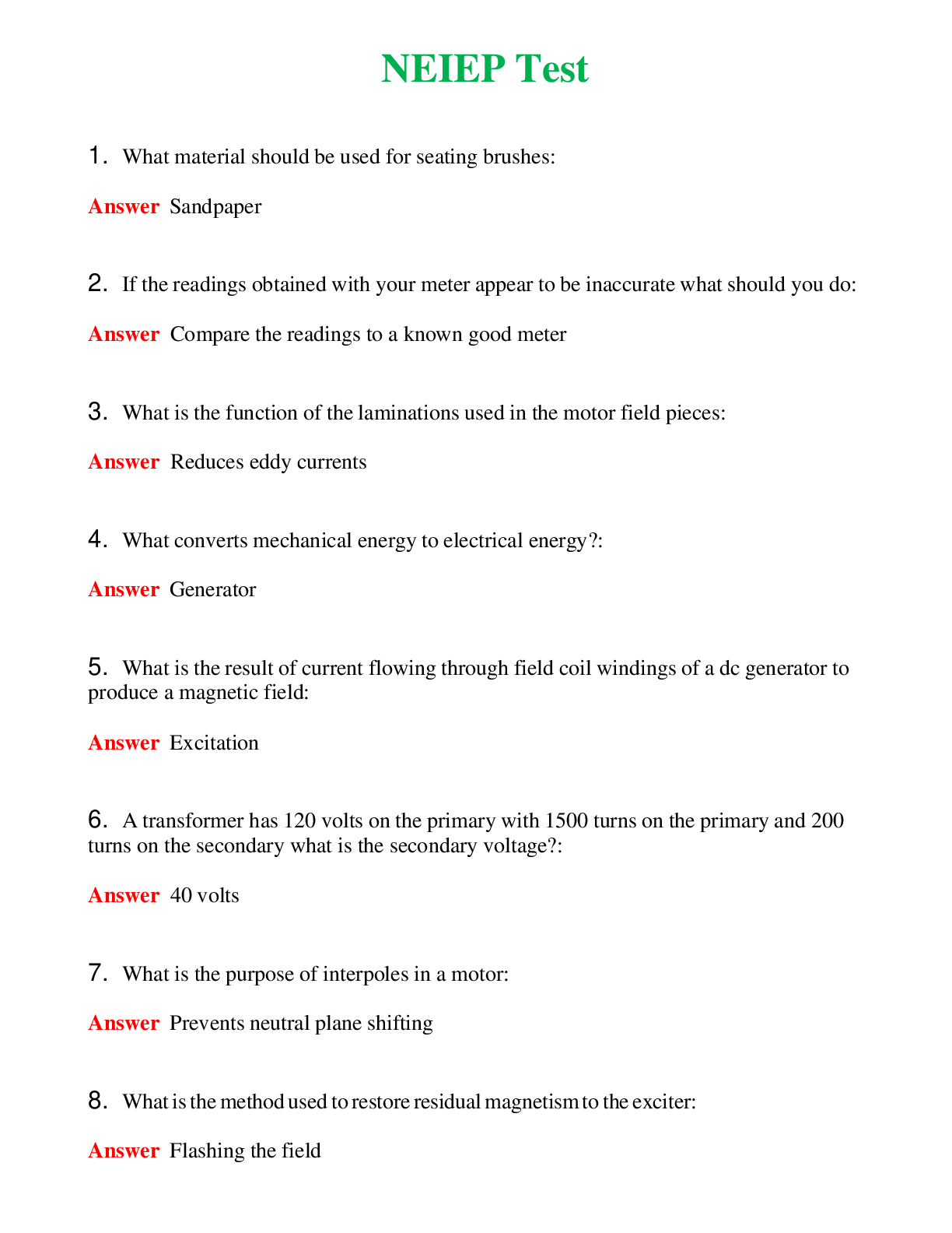   NEIEP Test | Actual Questions and Verified Answers ( Included ) 100% Correct