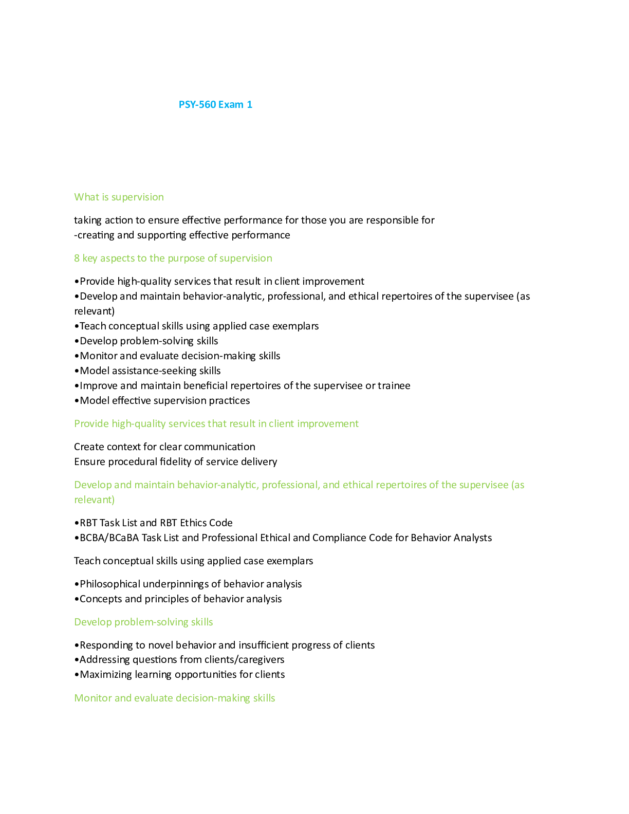Preview of PSY-560 Exam 1 questions and answers complete solution 100% correct 2024/2025