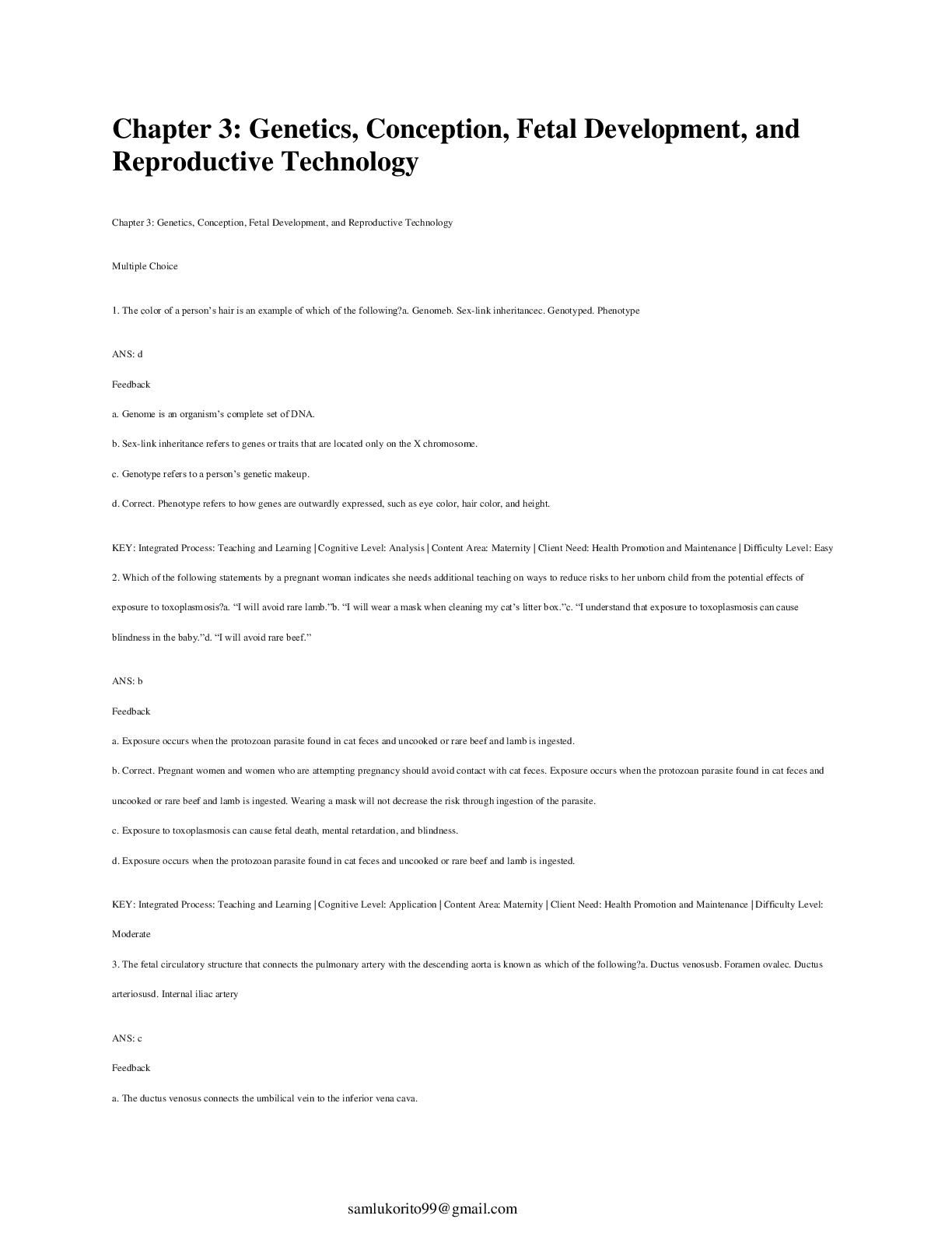 Preview image for Test bank for Genetics, Conception, Fetal Development, and Reproductive Technology | Guaranteed A+ results