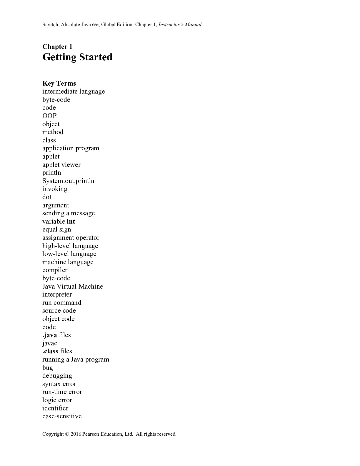 Preview image for instructor Manuals for  Absolute Java, Global Edition, 6th edition By Walter Savitch