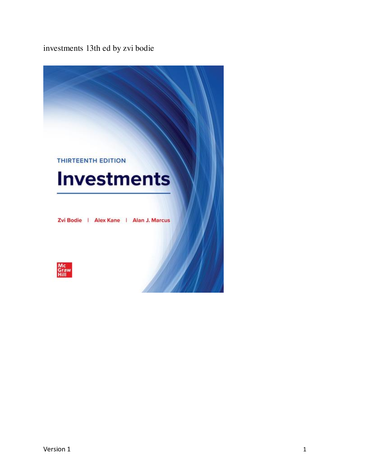 Preview image for Test Bank & Solution Manual For investments 13th ed by zvi bodie