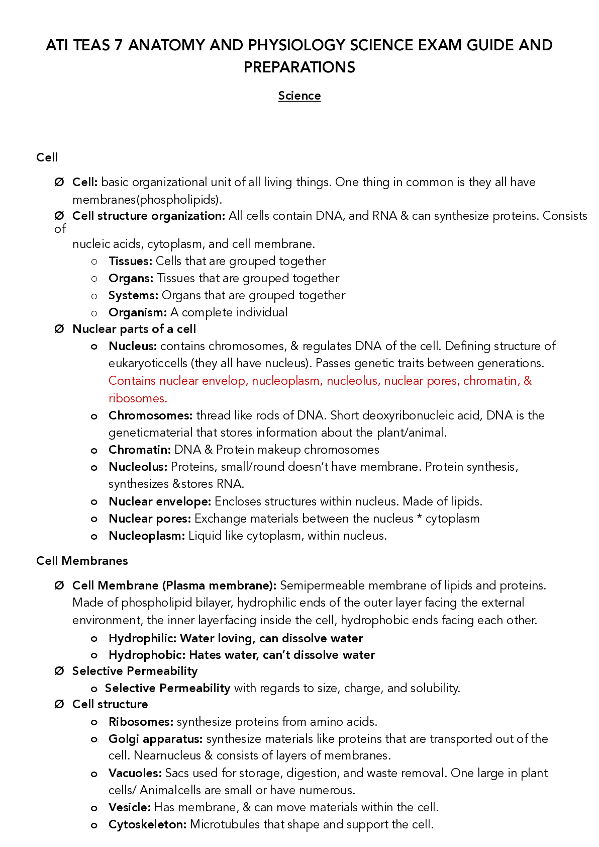 Preview image for ATI TEAS 7 ANATOMY AND PHYSIOLOGY SCIENCE EXAM GUIDE AND PREPARATIONS