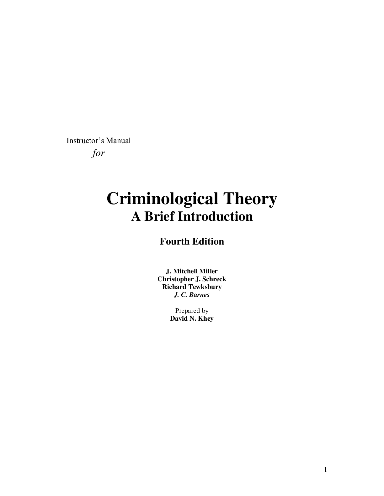 Preview image of Instructor Manual for Criminological Theory A Brief Introduction 4th Edition by Mitchell Miller, Christopher Schreck, Richard Tewksbury, Barnes (All Chapters, 100% Original Verified, A+ Grade) document
