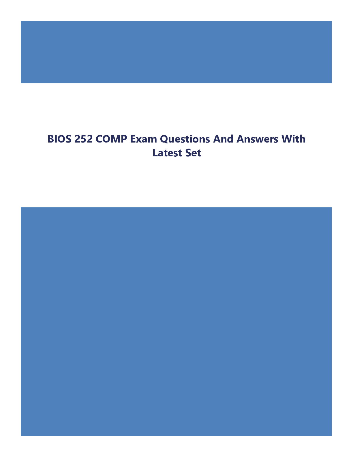 Biology 252 Exam 1 Complete Study Questions And Answers