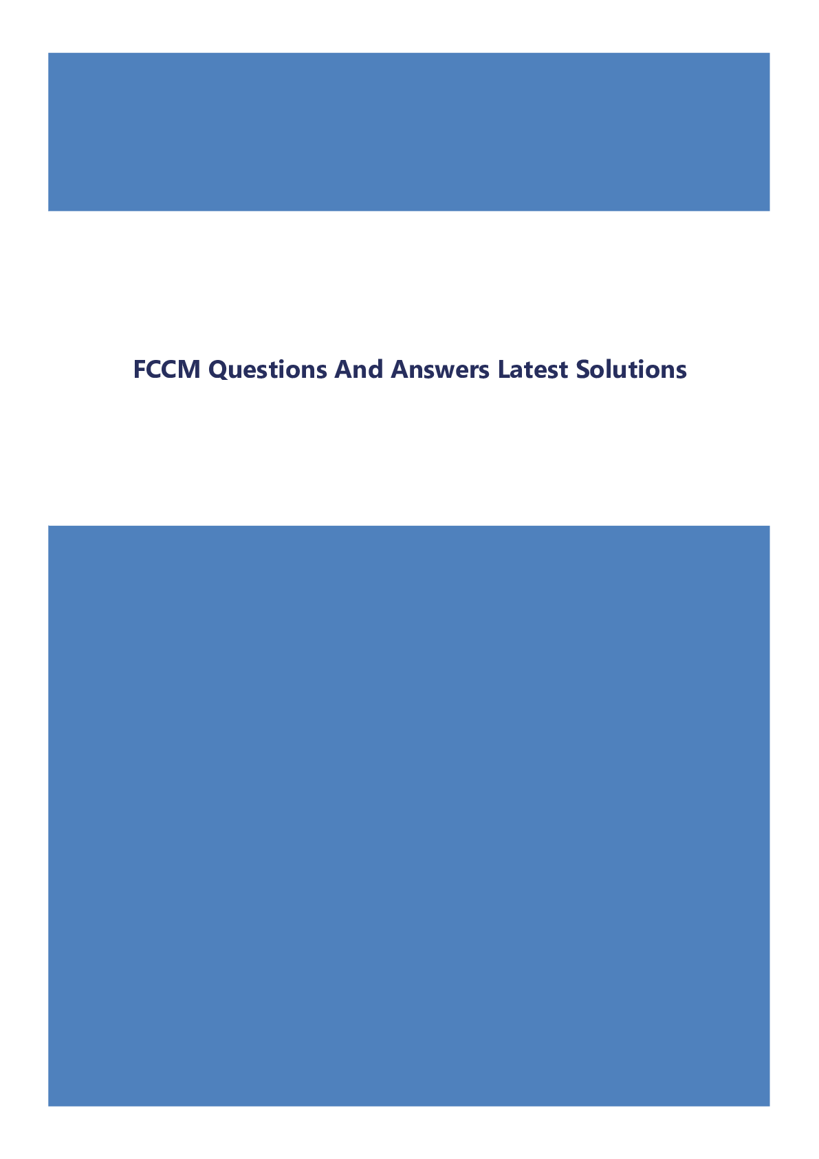 FCCM Questions And Answers Latest Solutions