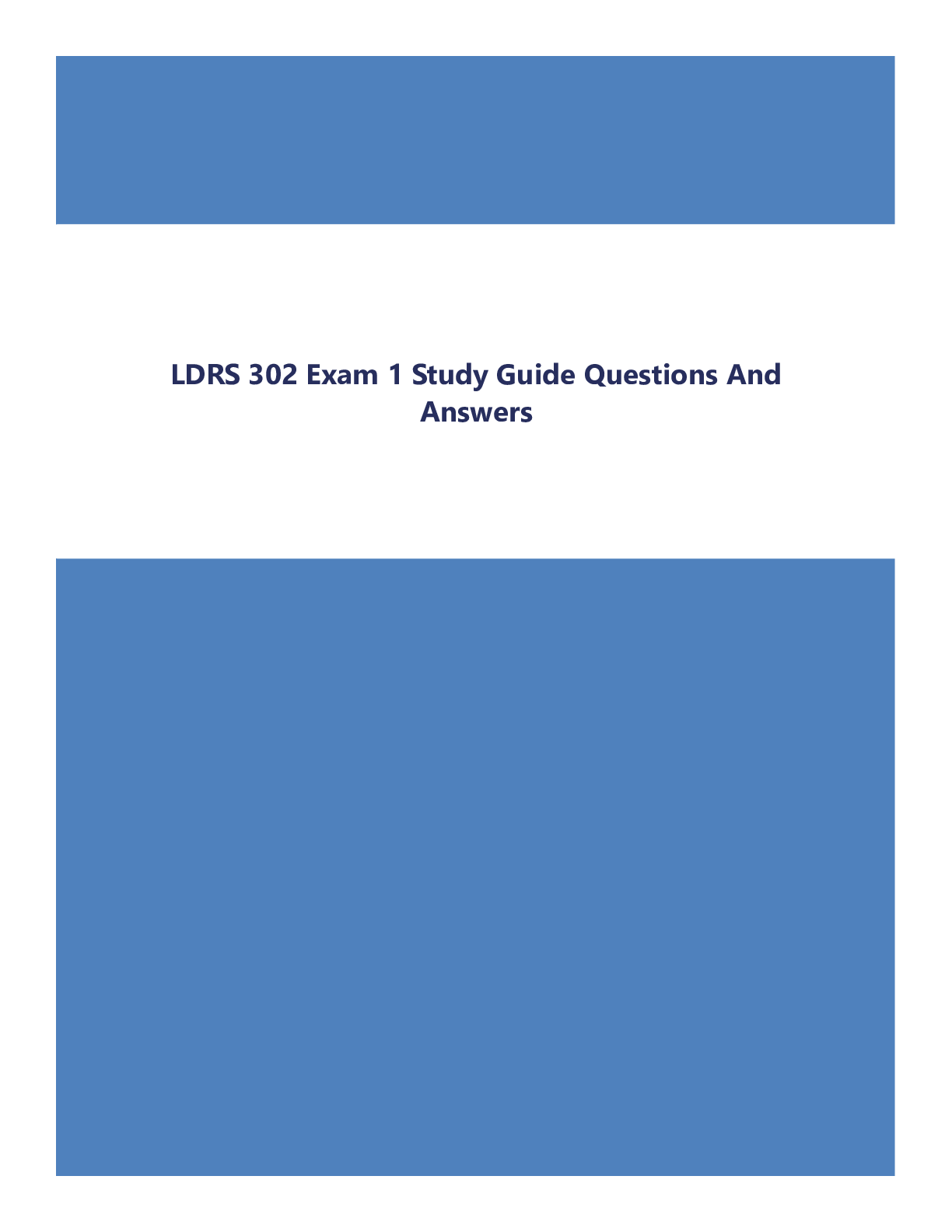 Preview of LDRS 302 Exam 1 Study Guide Questions And Answers