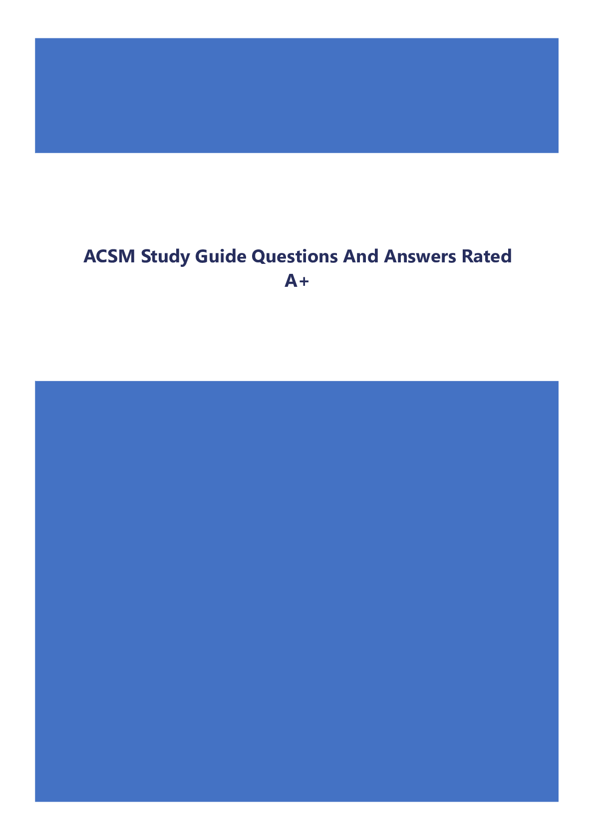 ACSM Study Guide Questions And Answers Rated A+