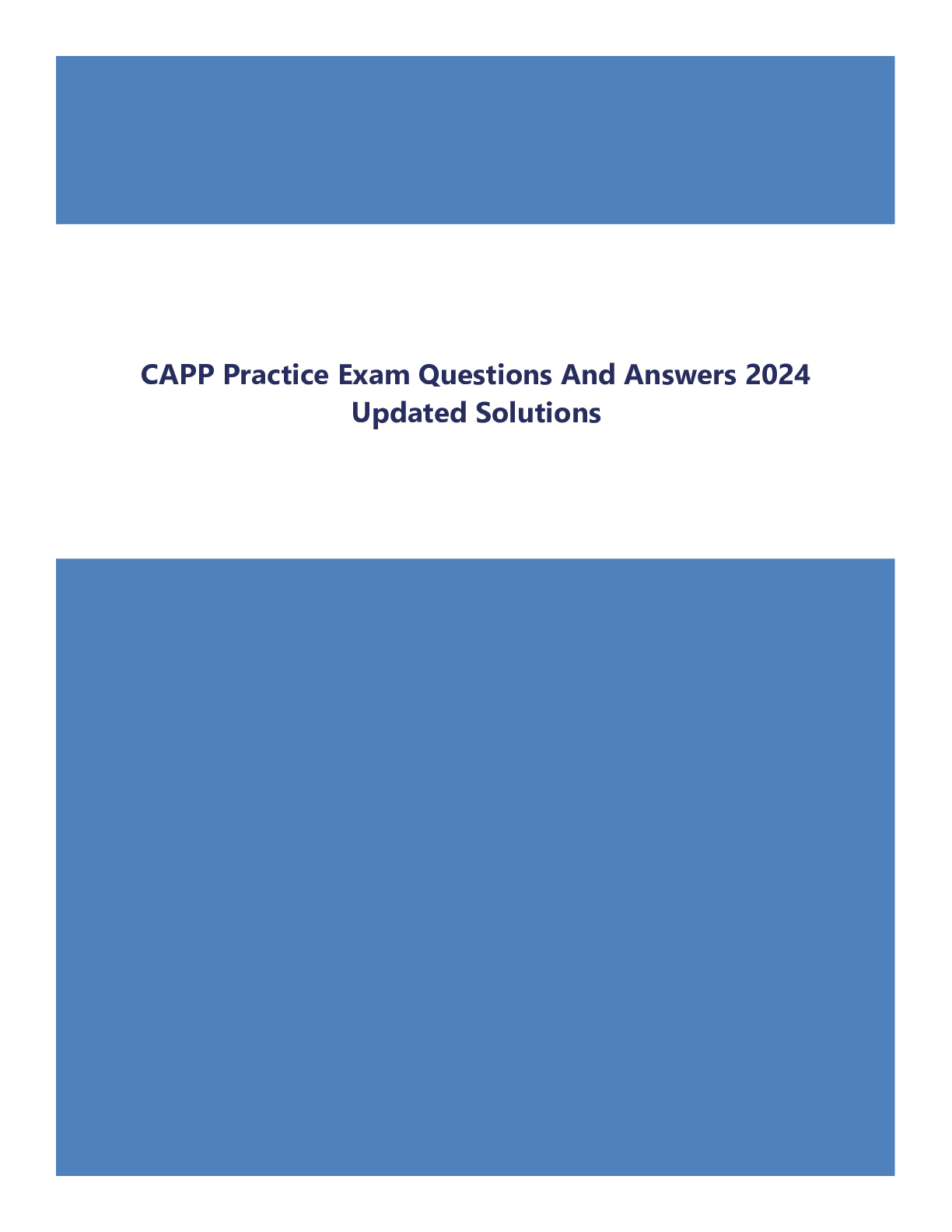 CAPP Practice Exam Questions And Answers 2024 Updated Solutions