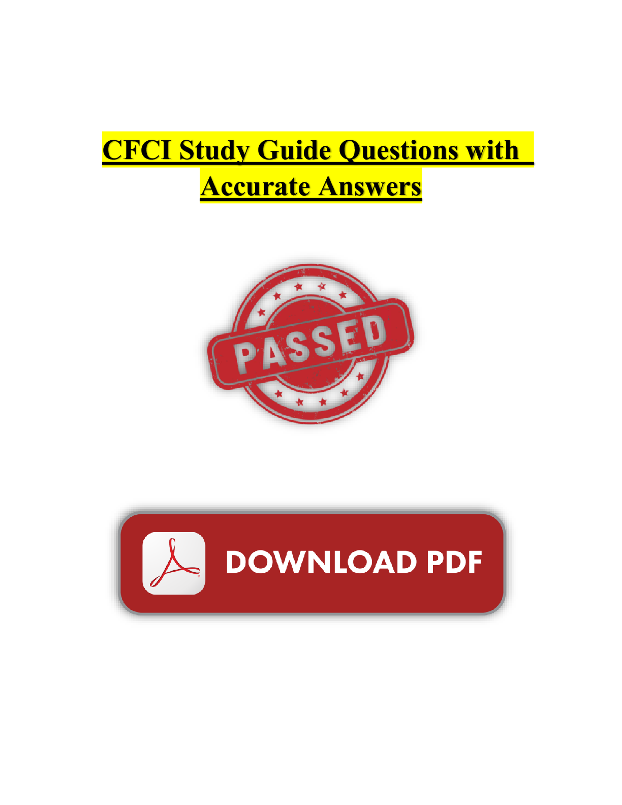 Preview image for CFCI Study Guide Questions with  Accurate Answers || 2024/2025