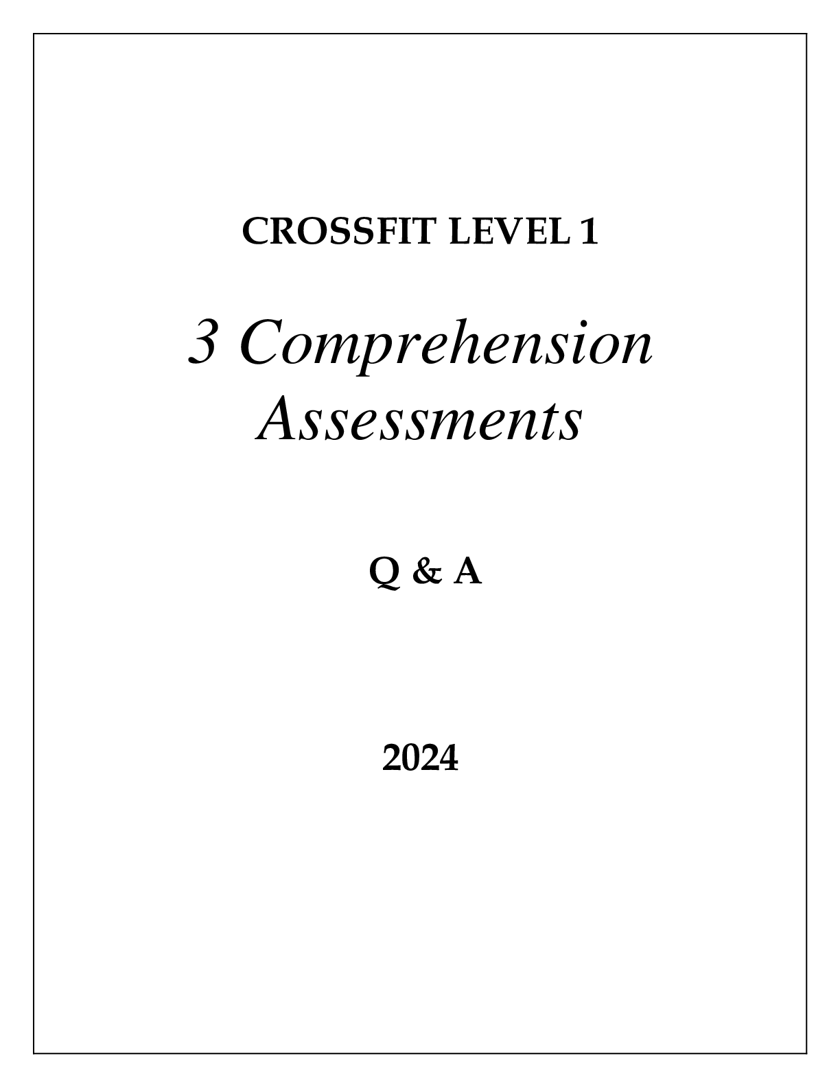 Preview of CROSSFIT LEVEL 1  COMPREHENSION ASSESSMENTS Q &amp; A 2024