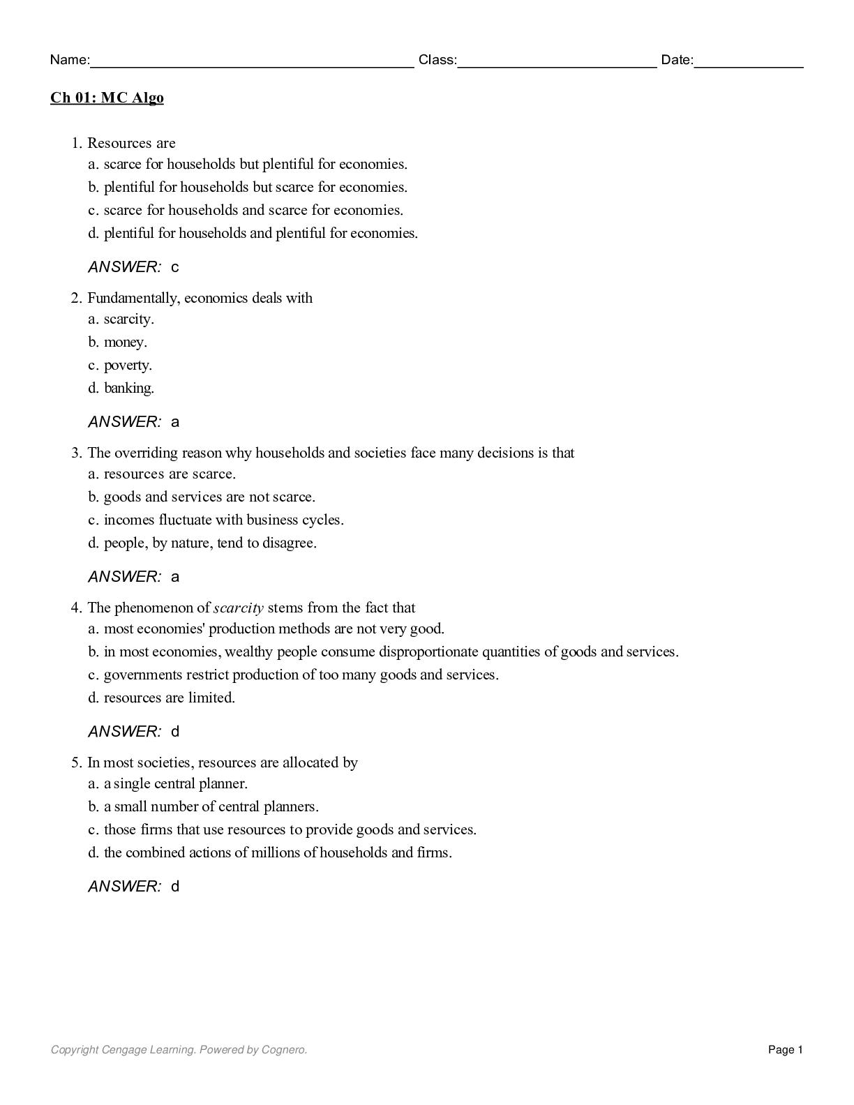 Principles of MACROeconomics 9th Edition Mankiw Test Bank