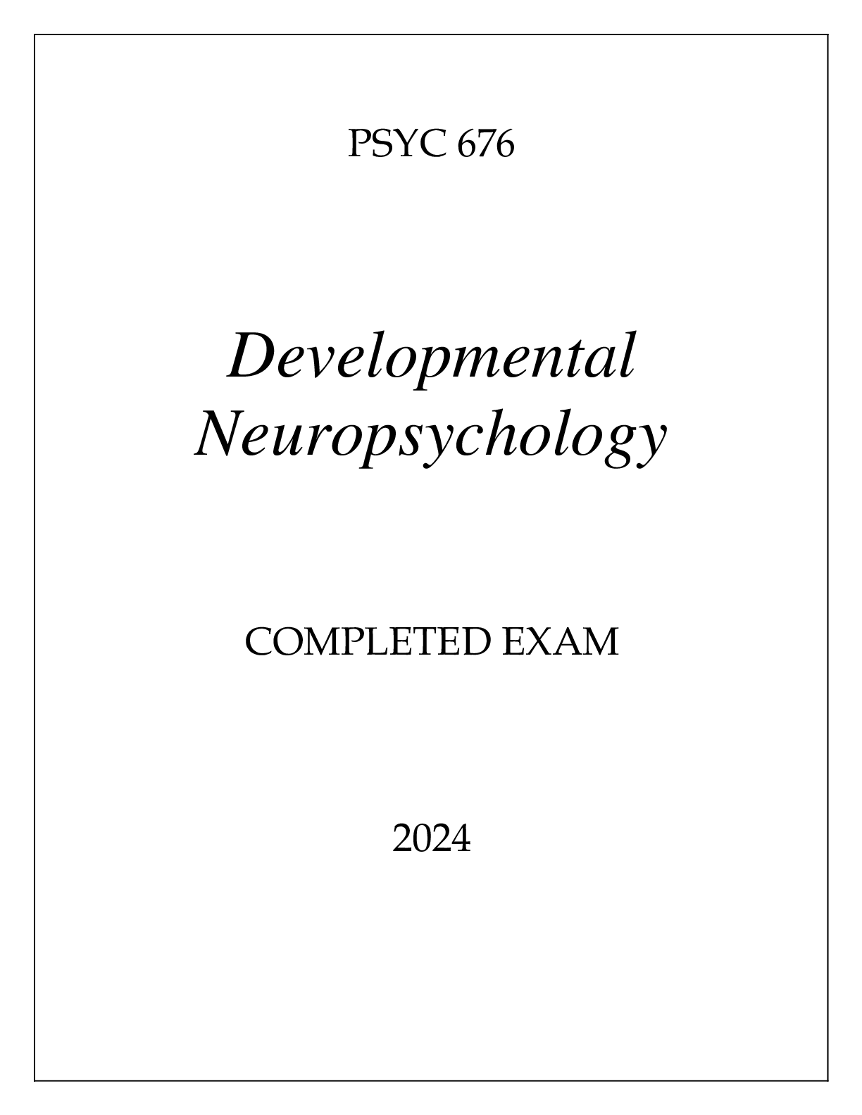 Preview image of PSYC 676 DEVELOPMENTAL NEUROPSYCHOLOGY document