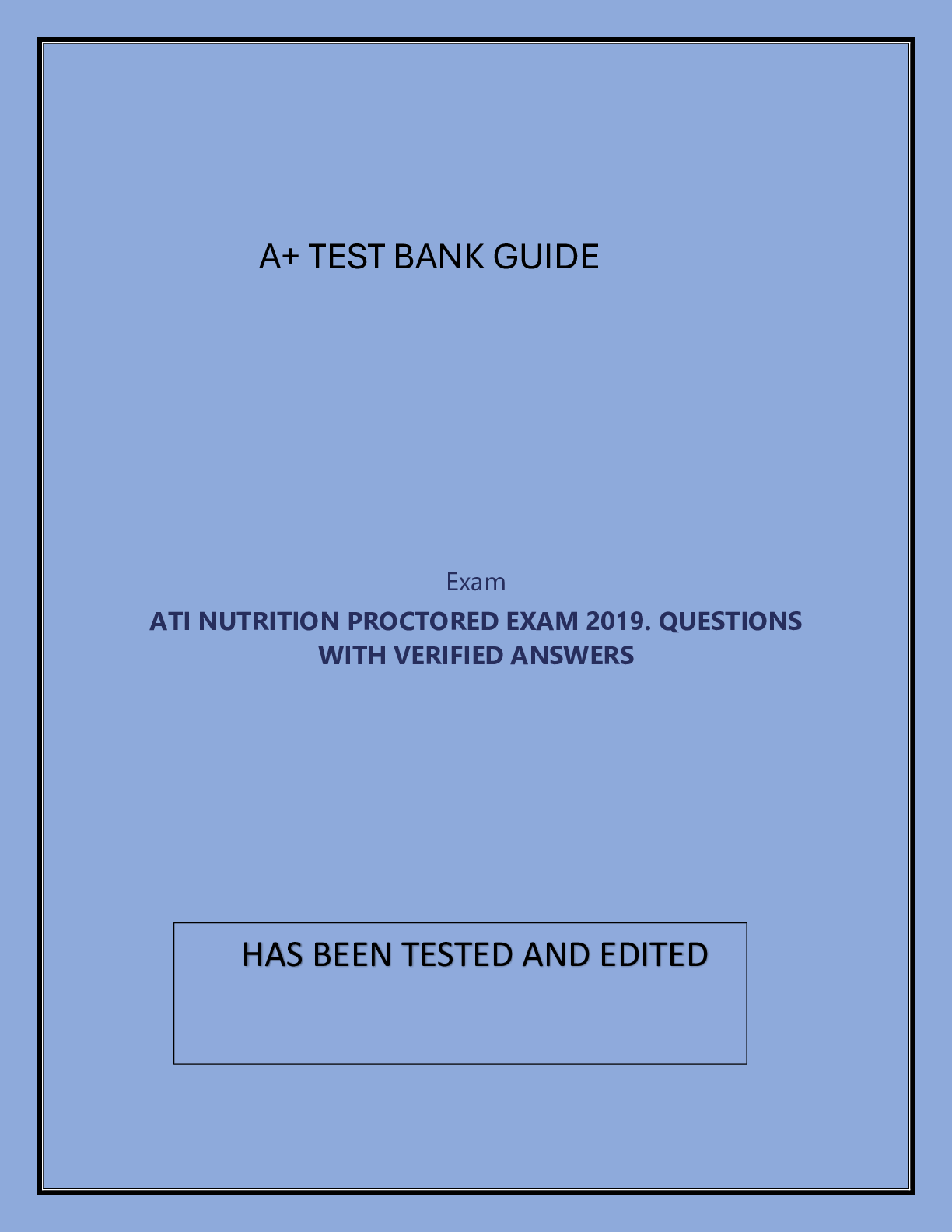 Preview image for ATI NUTRITION PROCTORED EXAM 2019. QUESTIONS  WITH VERIFIED ANSWERS