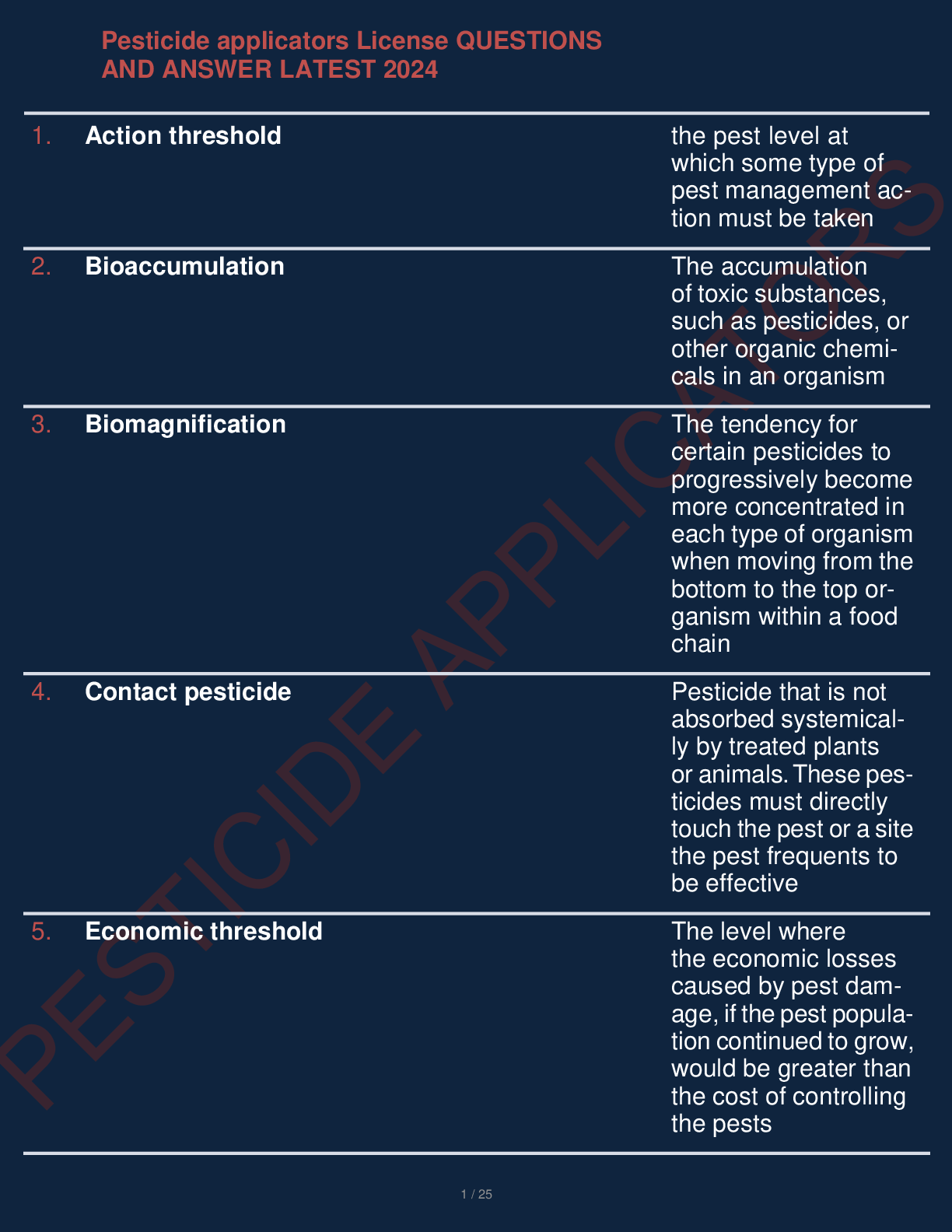 Preview image for Pesticide applicators License QUESTIONS AND ANSWER LATEST 2024