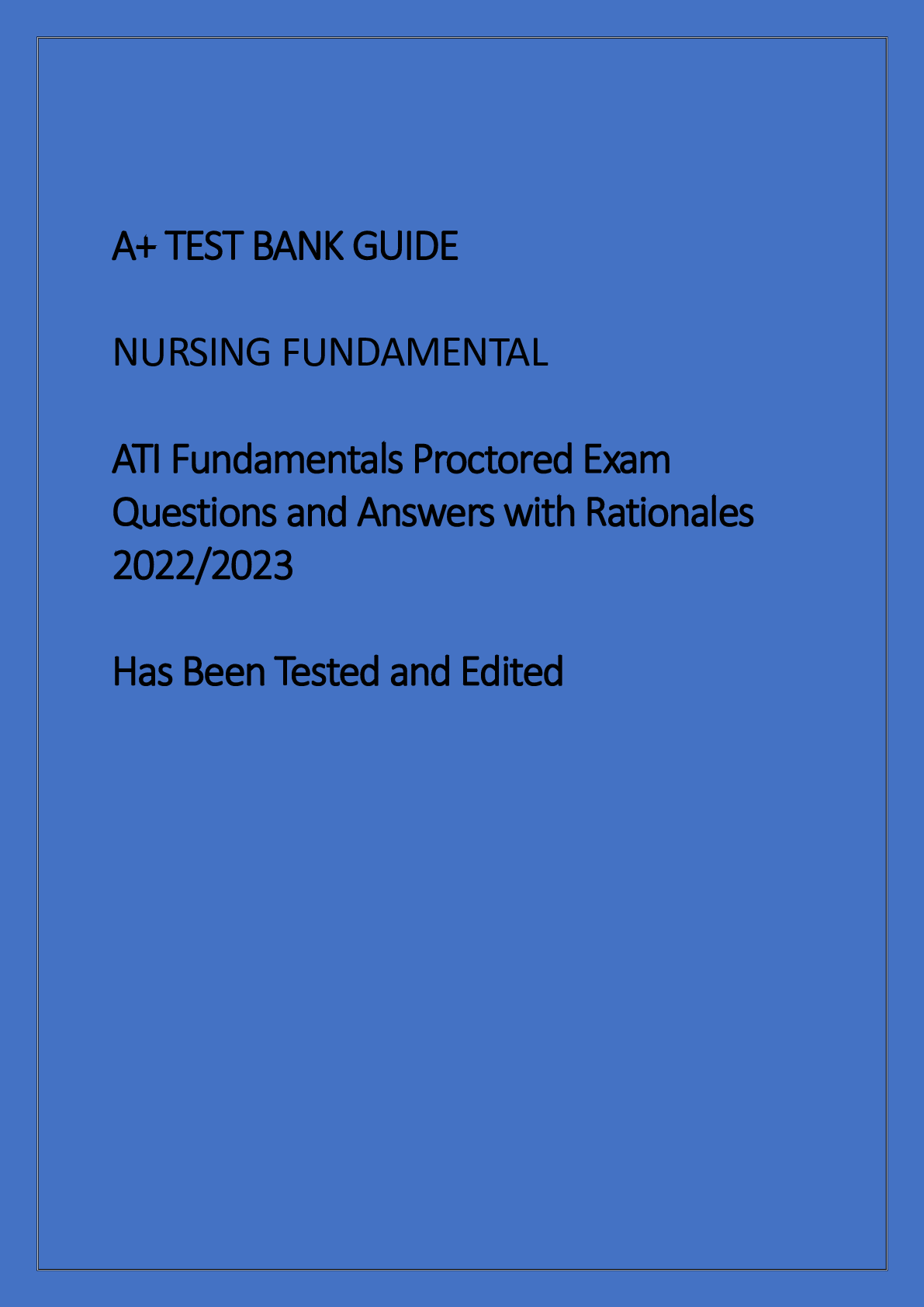Preview image for ATI Fundamentals Proctored Exam  Questions and Answers with Rationales LATEST 2022 2023