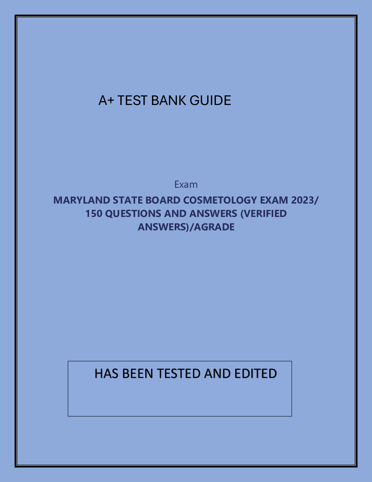 Preview of MARYLAND STATE BOARD COSMETOLOGY EXAM