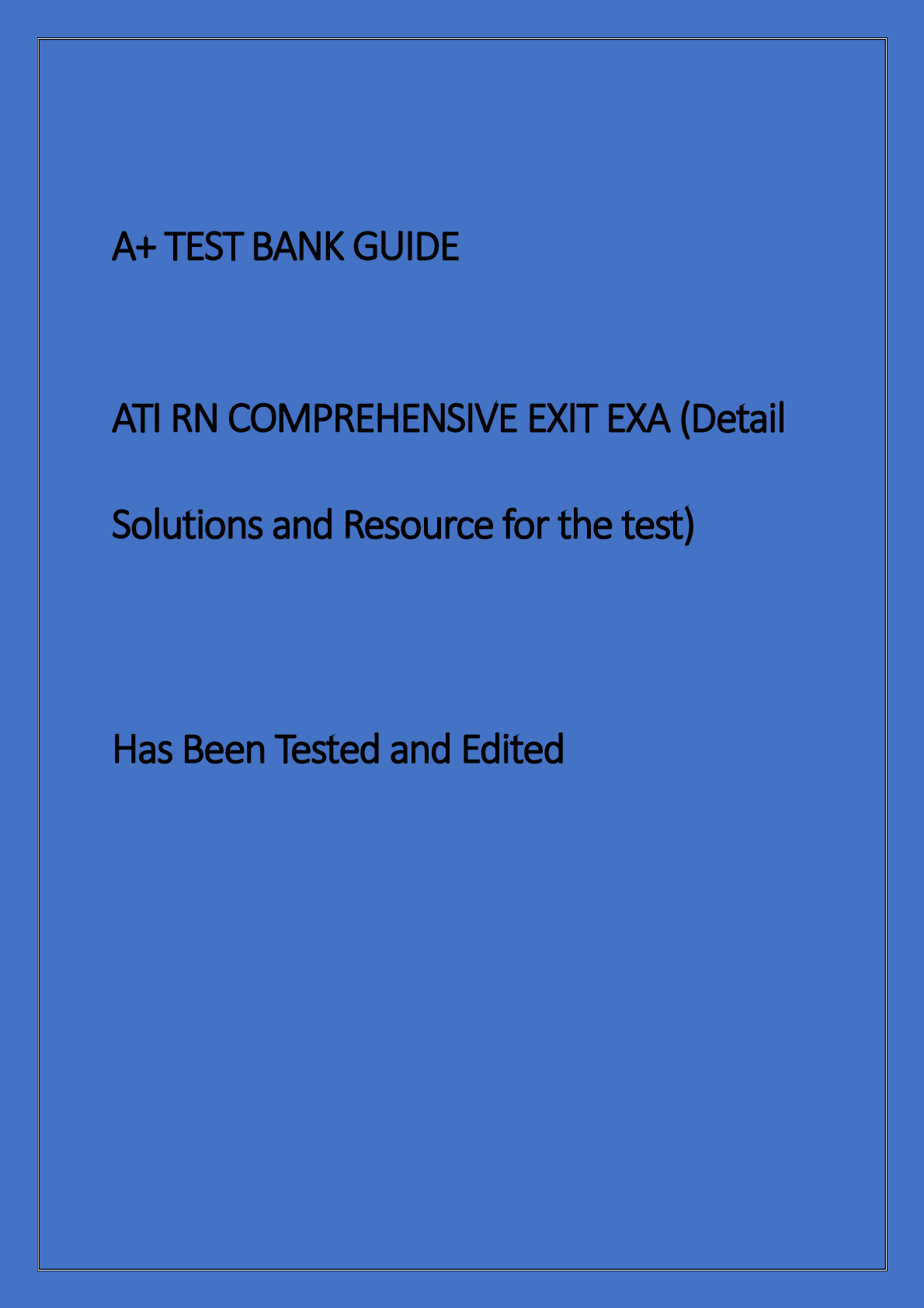 Preview image for ATI RN COMPREHENSIVE EXIT EXA (Detail Solutions and Resource for the test)