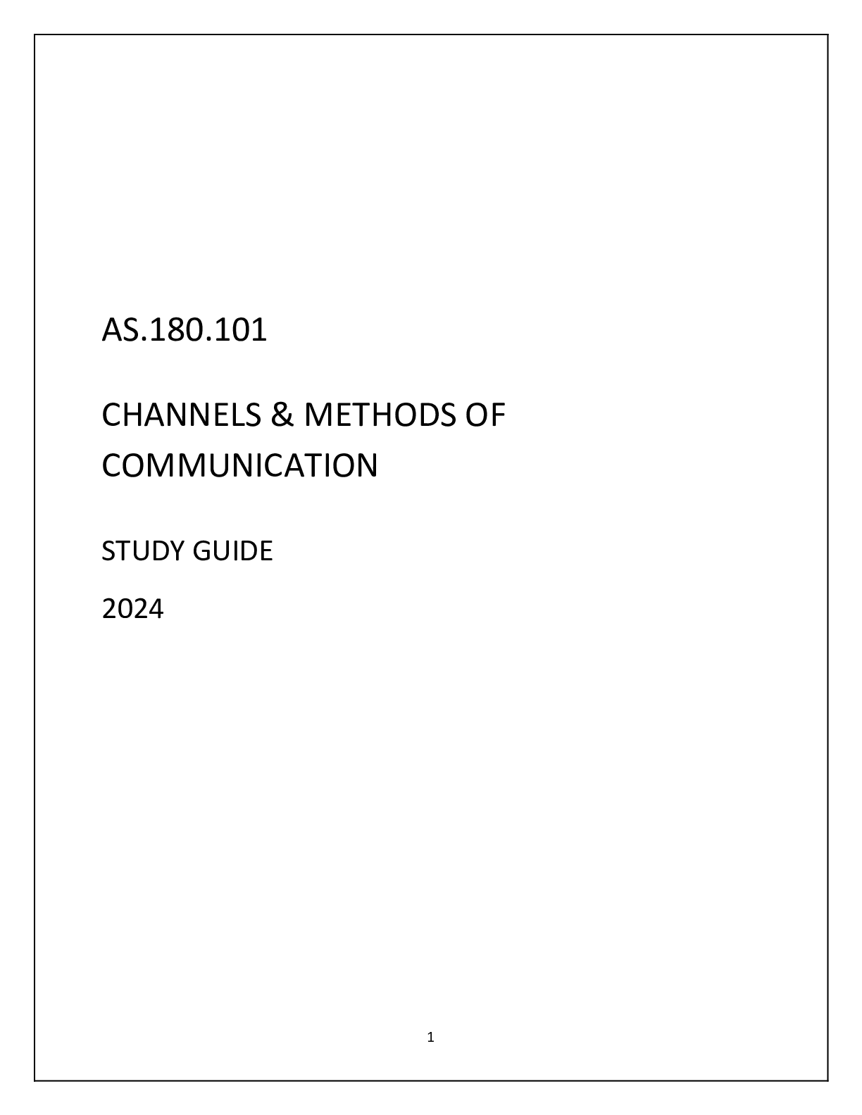 Preview image of AS.180.101 CHANNELS & METHODS OF COMMUNICATION STUDY GUIDE 2024 document