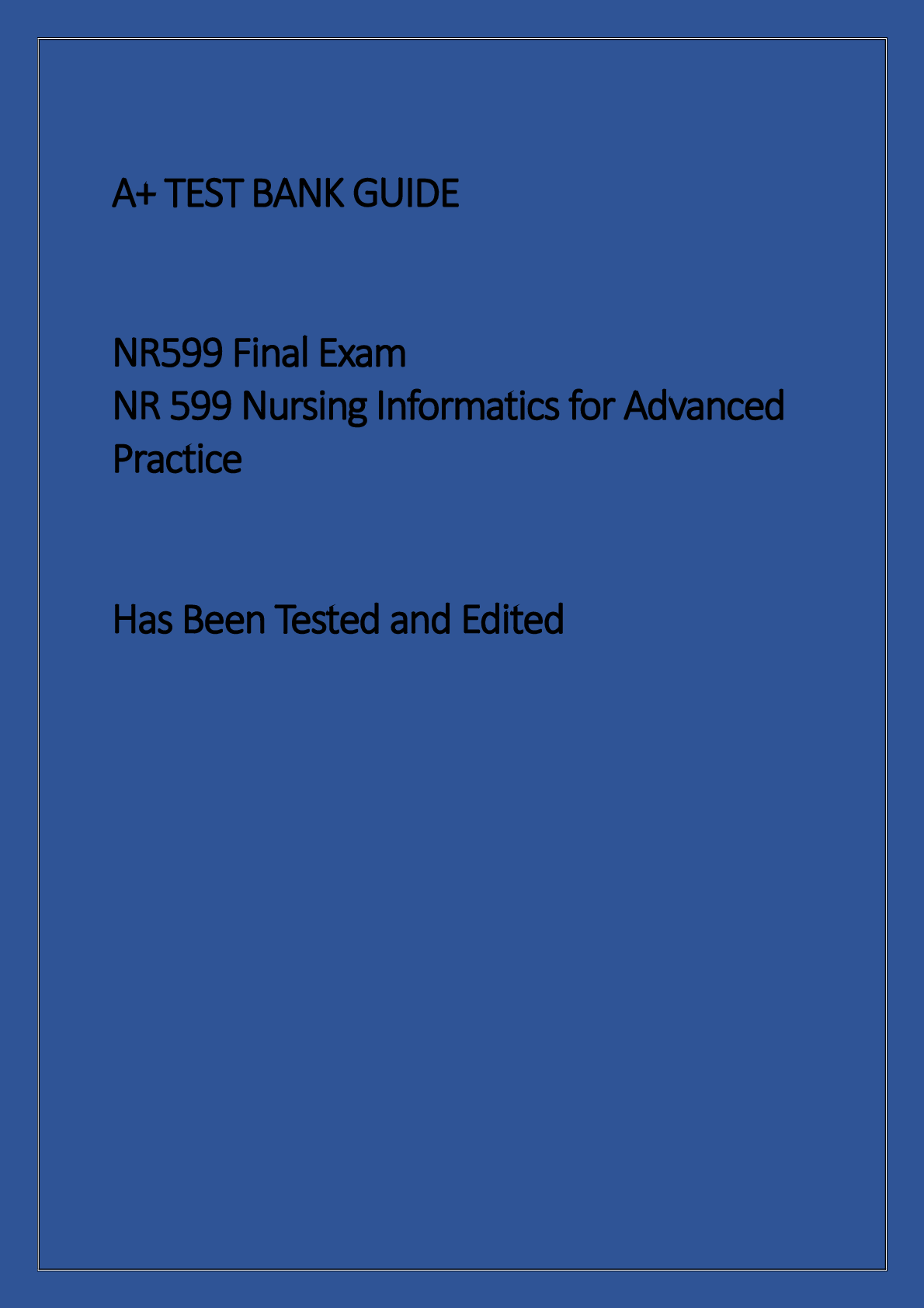 Preview image for NR 599 Nursing Informatics for Advanced Practice