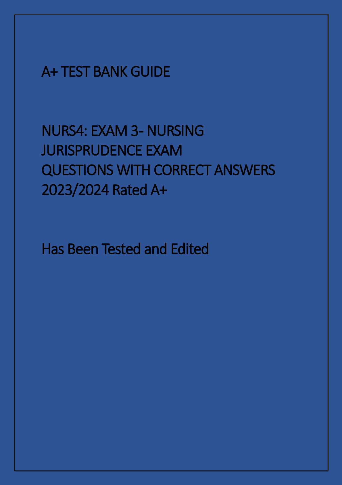 Preview image for NURSING JURISPRUDENCE EXAM QUESTIONS WITH CORRECT ANSWERS