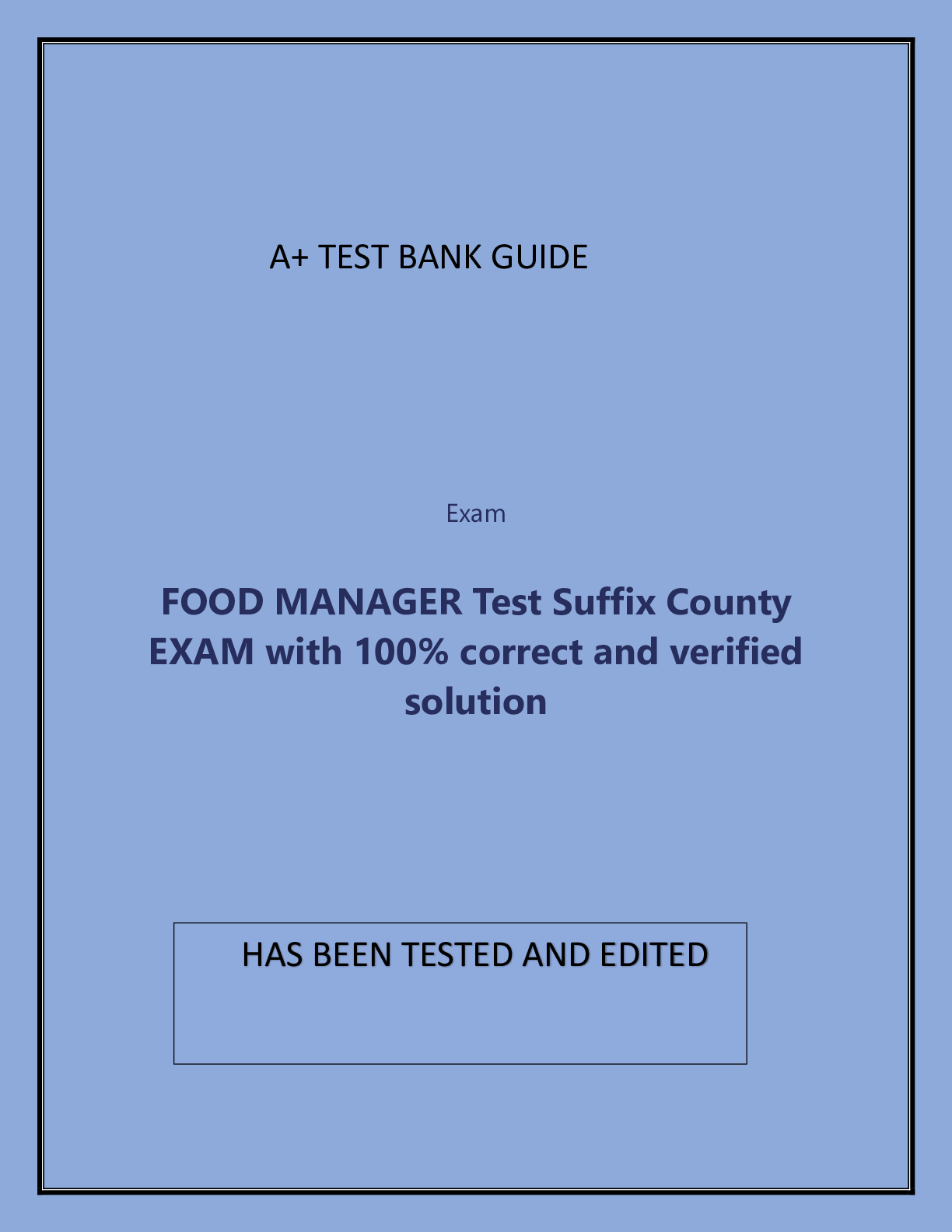 Preview image of FOOD MANAGER TEST SUFFIX COUNTY EXAM document