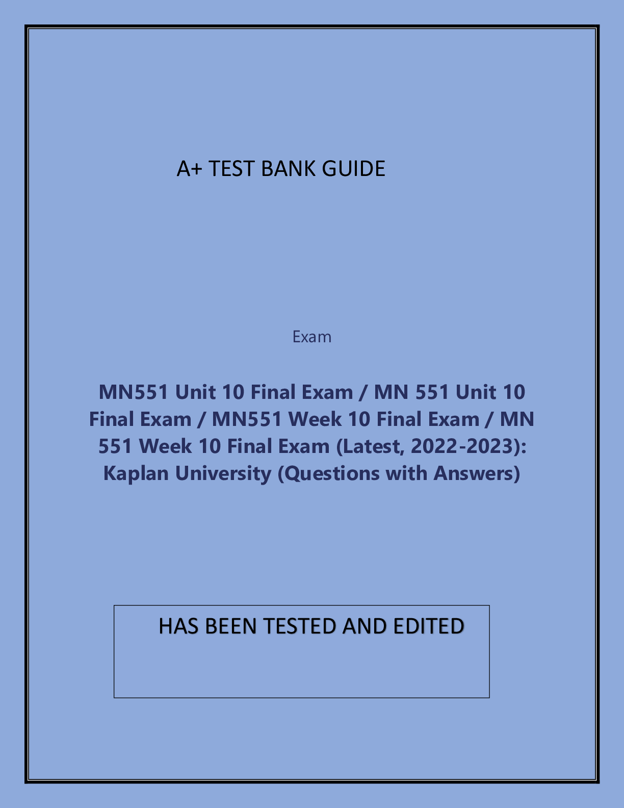 Preview image of MN551UNIT 10 FINAL EXAM document