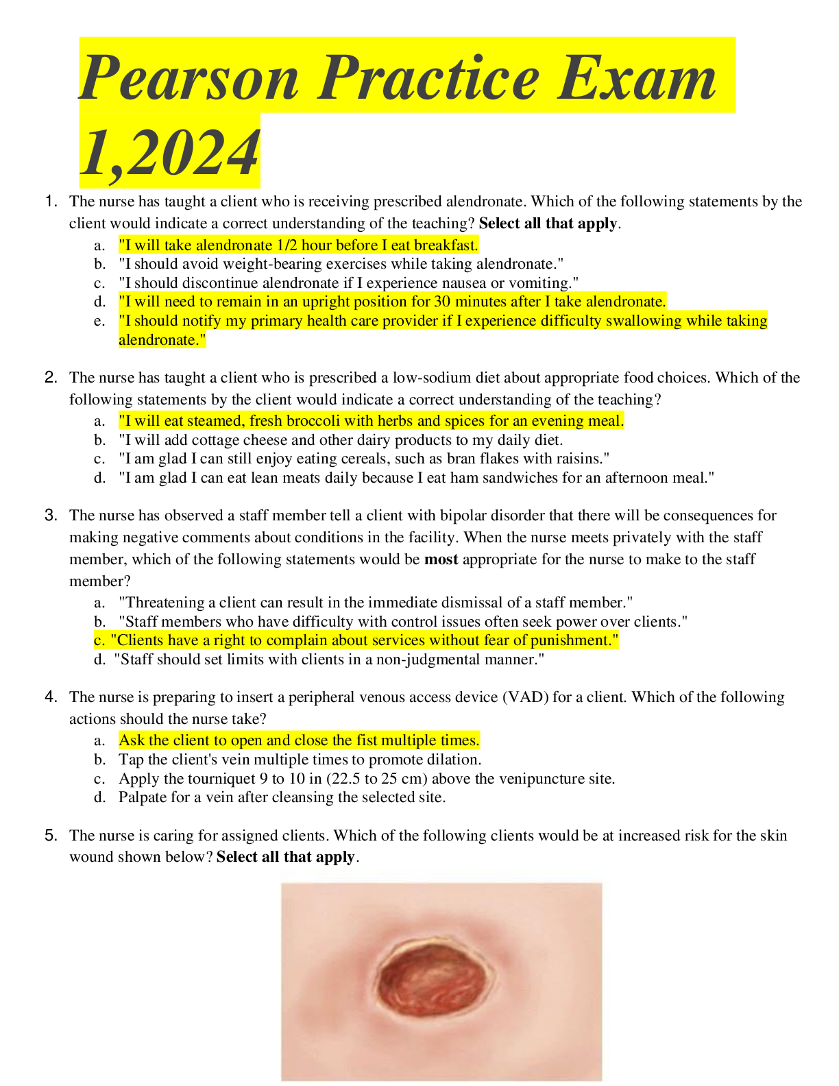 Preview image for Pearson Practice Exam 1,2024