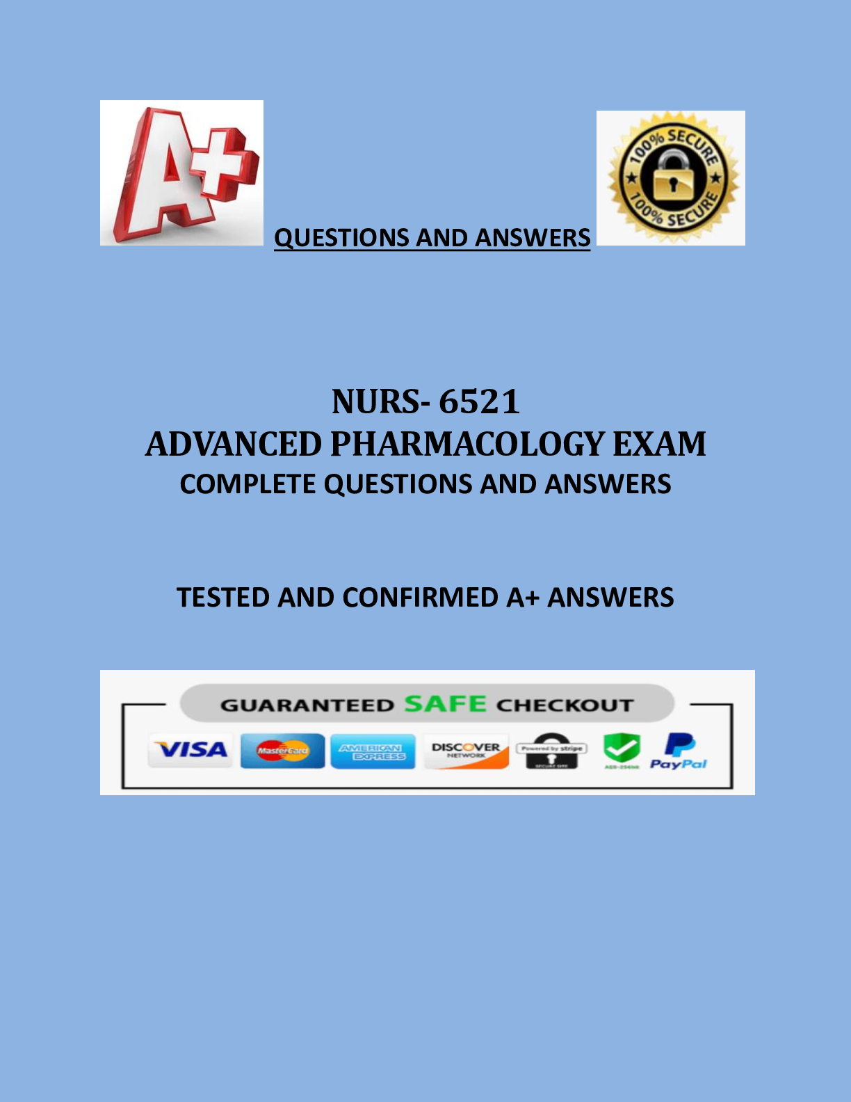 Preview image for ADVANCED PHARMACOLOGY EXAM COMPLETE QUESTIONS AND ANSWERS