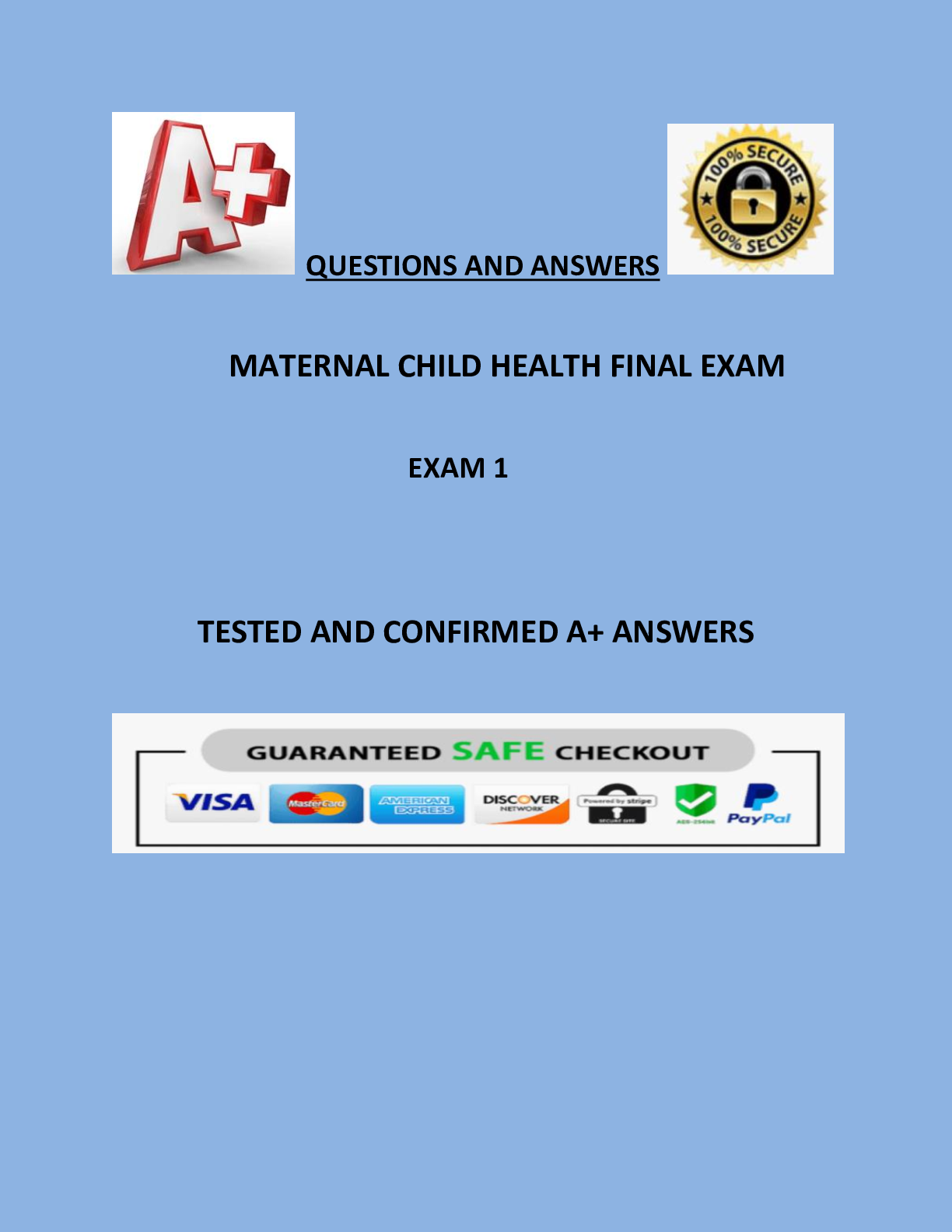 Preview image for MATERNAL CHILD HEALTH FINAL EXAM