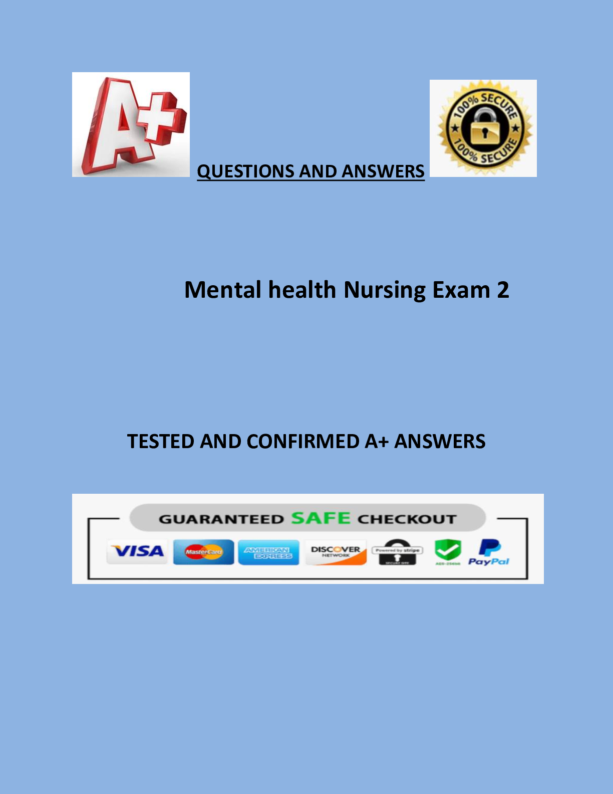 Preview image for Mental health Nursing Exam 2