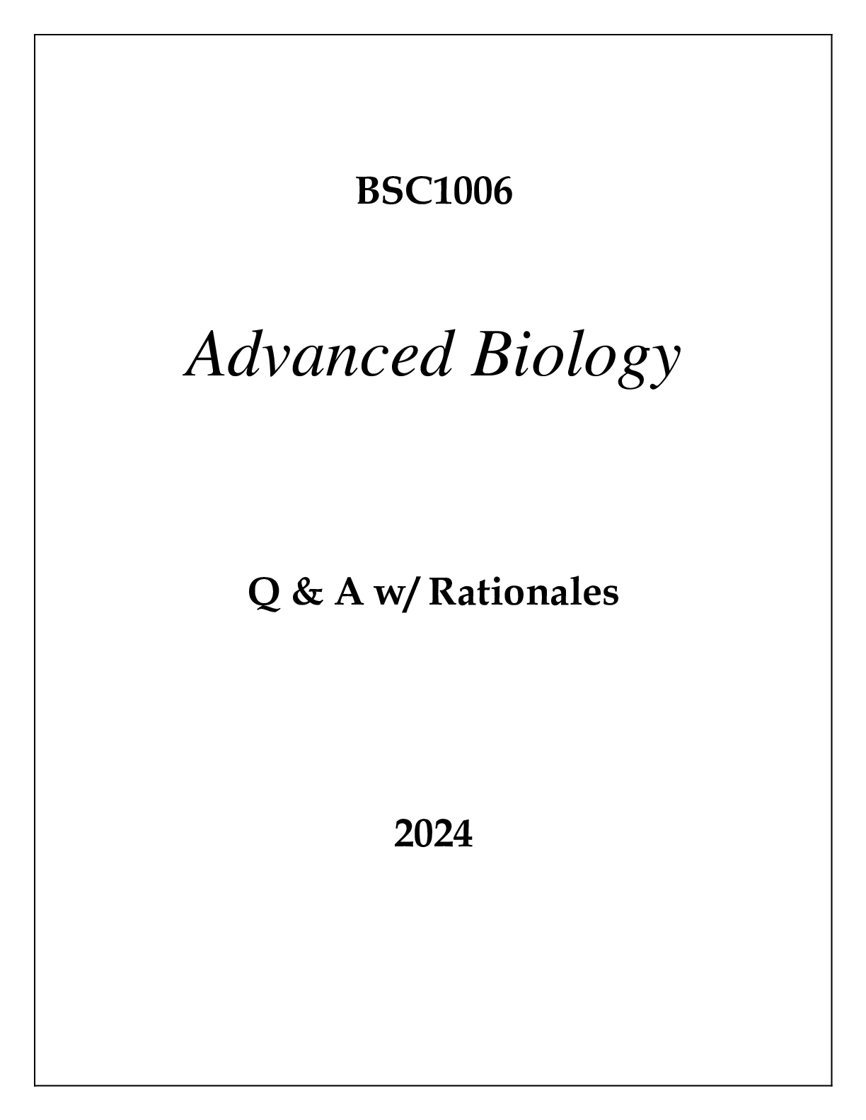 Preview image for BSC1006 ADVANCED BIOLOGY EXAM Q & A 2024