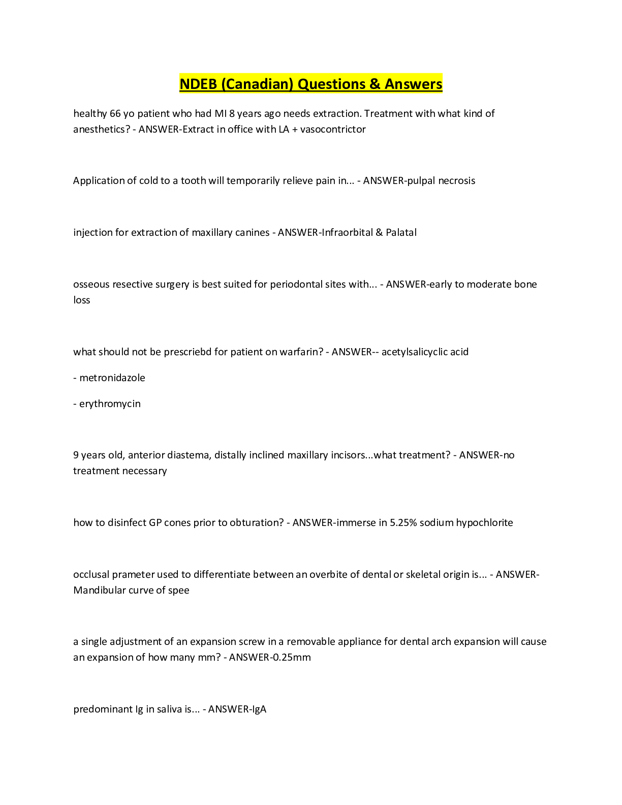 Preview image for NDEB (Canadian) Questions & Answers