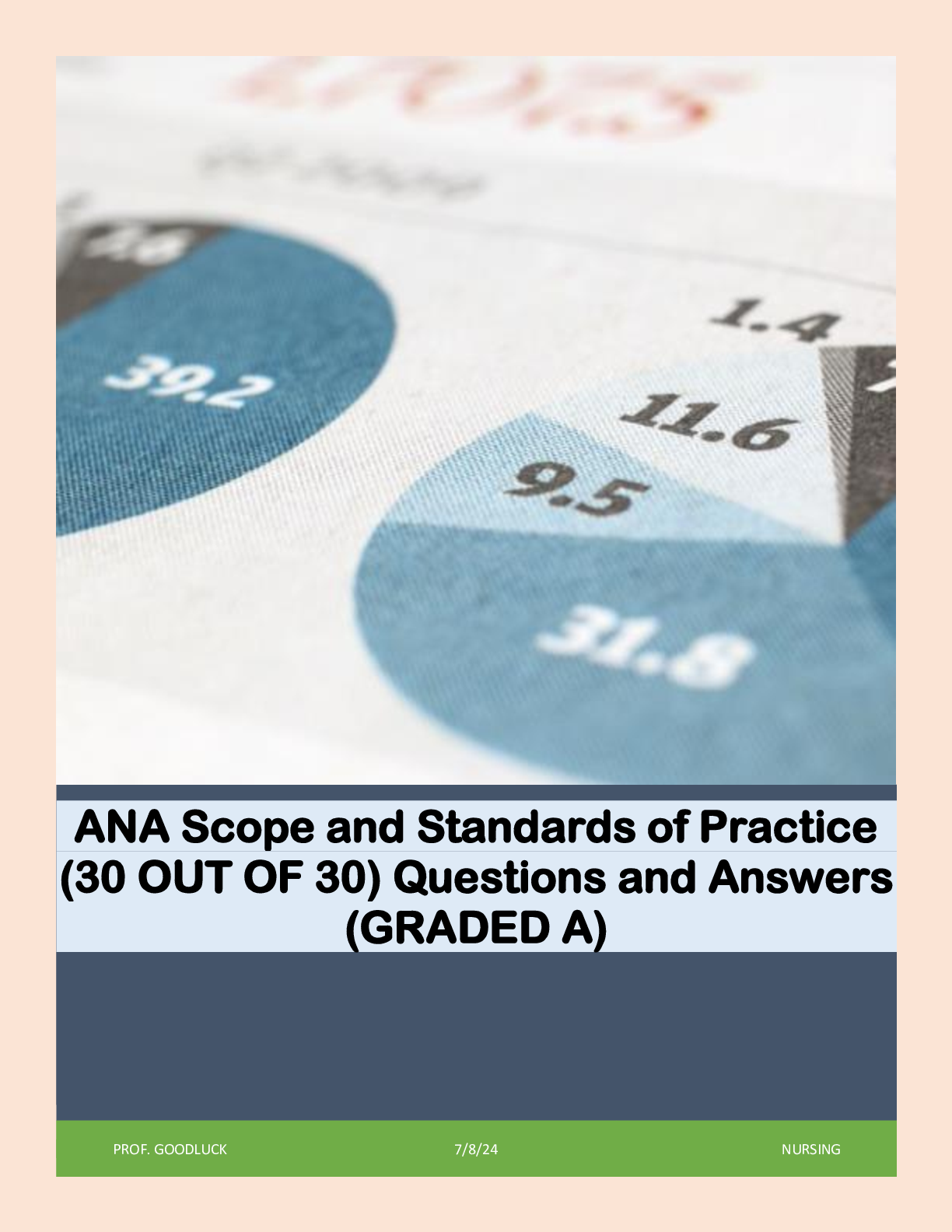 Preview image for ANA Scope and Standards of Practice (30 OUT OF 30) Questions and Answers (GRADED A)