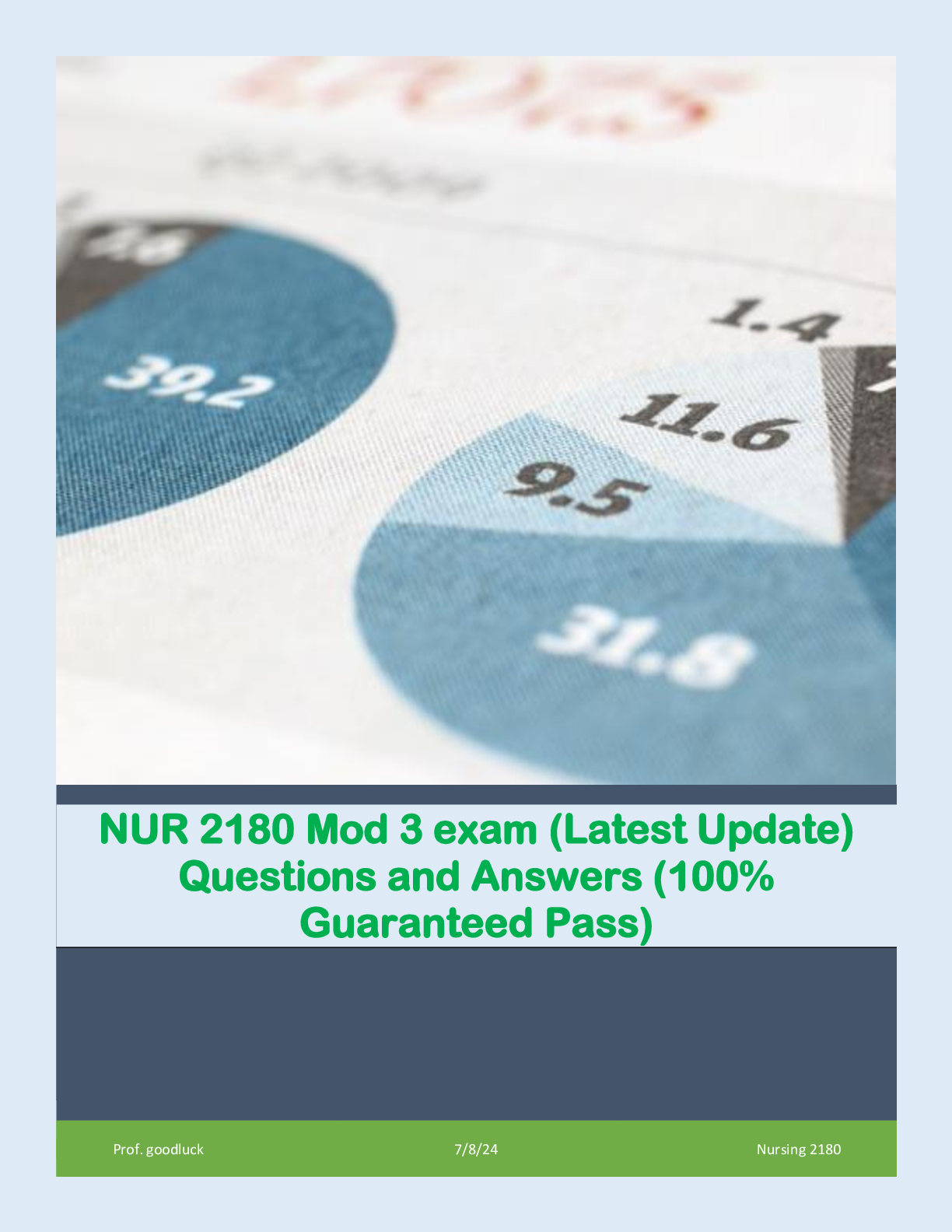 Preview image for NUR 2180 Mod 3 exam (Latest Update) Questions and Answers (100% Guaranteed Pass)