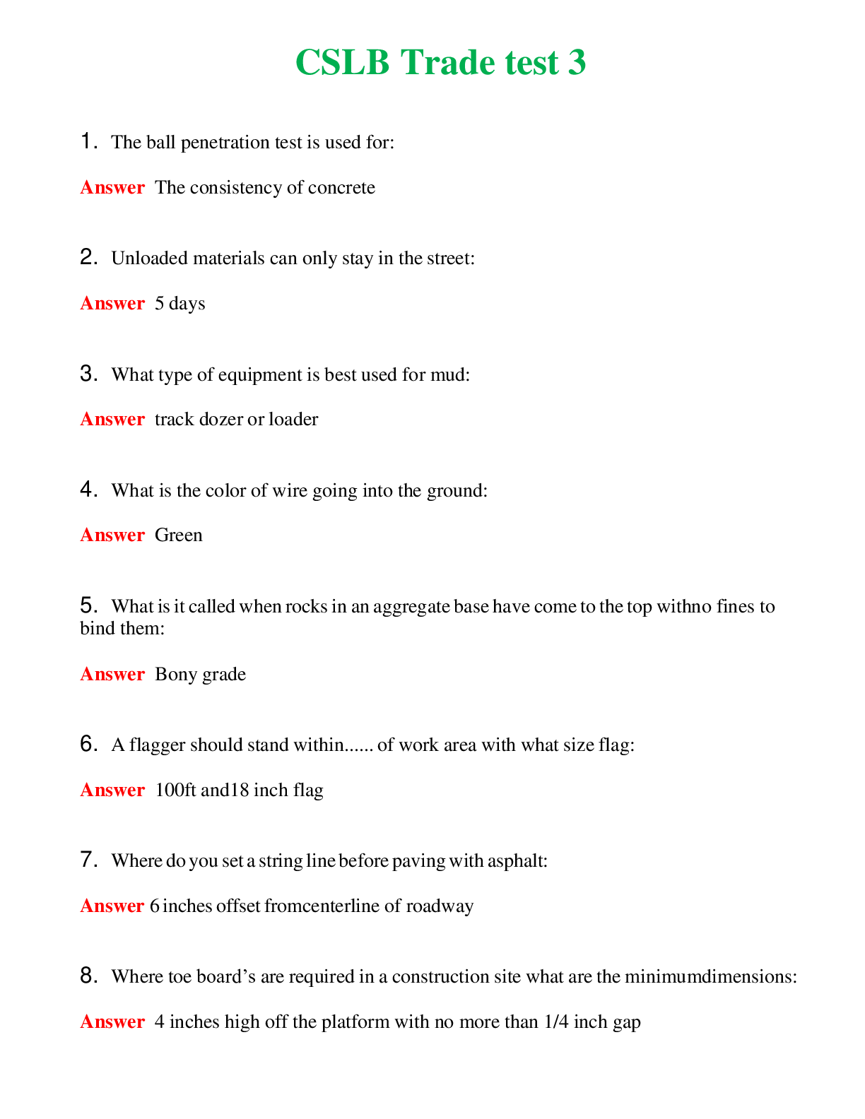 Preview image of 2024 CSLB Trade test 3 Actual Questions and Verified Answers ( Included ) 100% Correct document