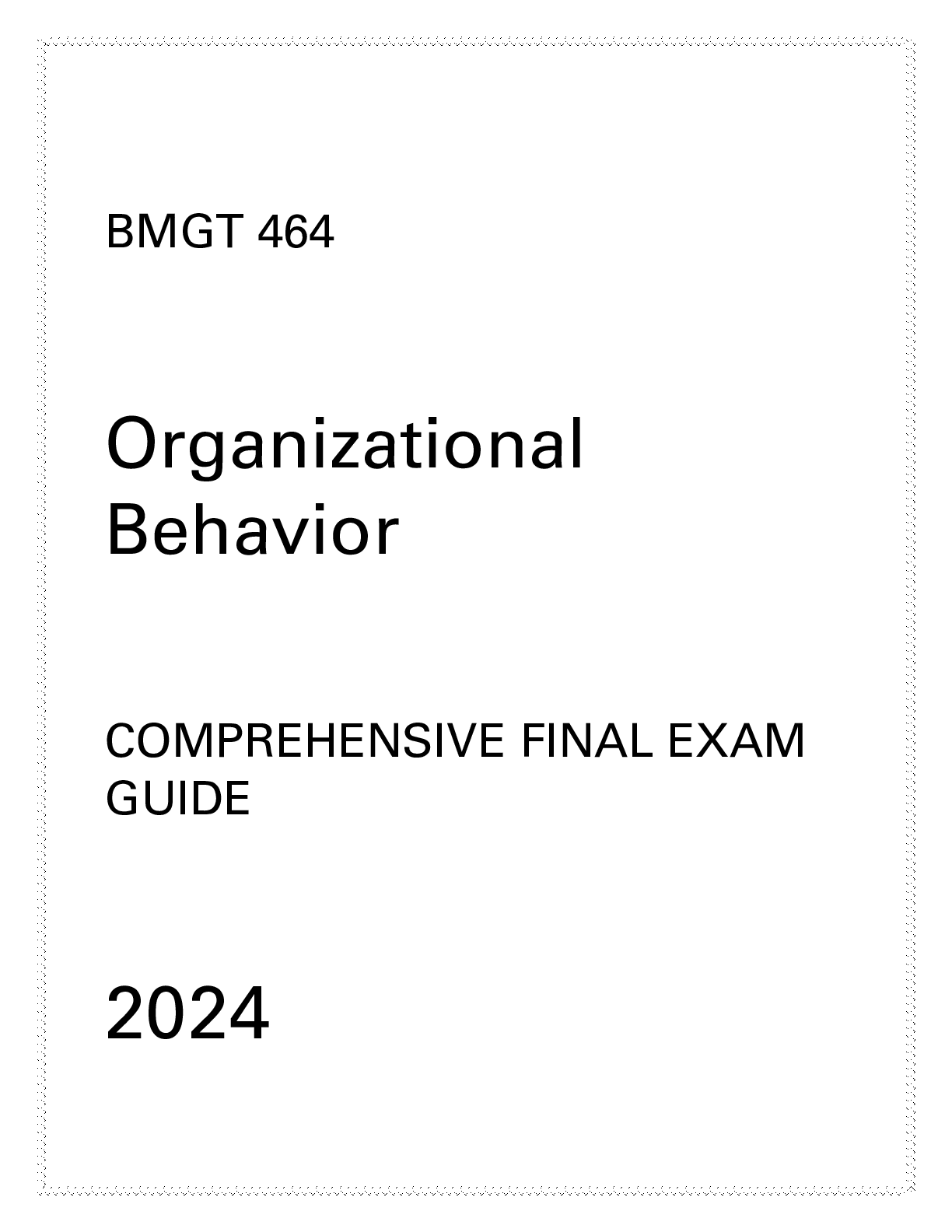 Preview image for UMGC - BMGT 464 Organizational Behavior - Comprehensive Final Exam Guide 2024