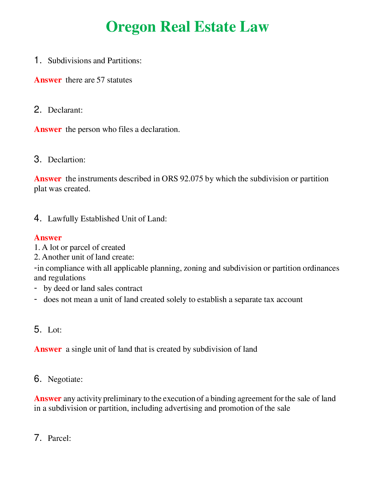 Preview image for Oregon Real Estate Law Actual Questions and Verified Answers ( Included ) 100% Correct