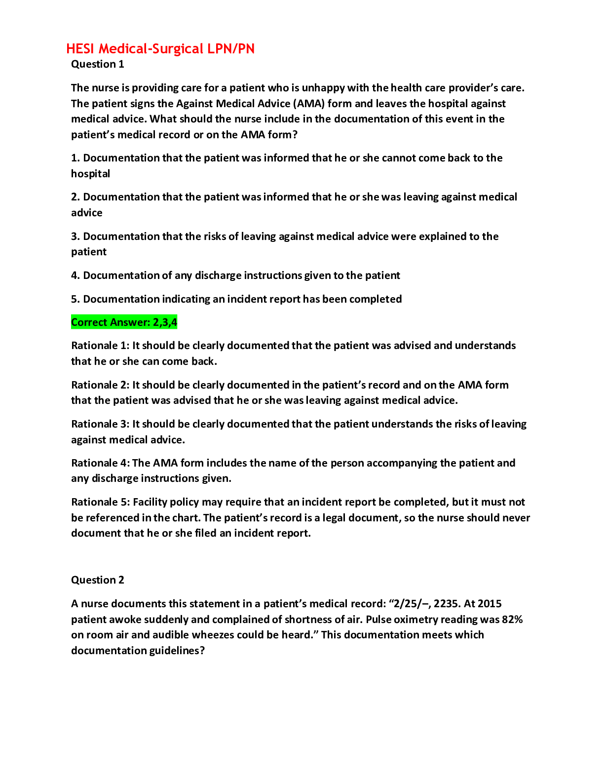 Preview image for HESI PN MED SURG